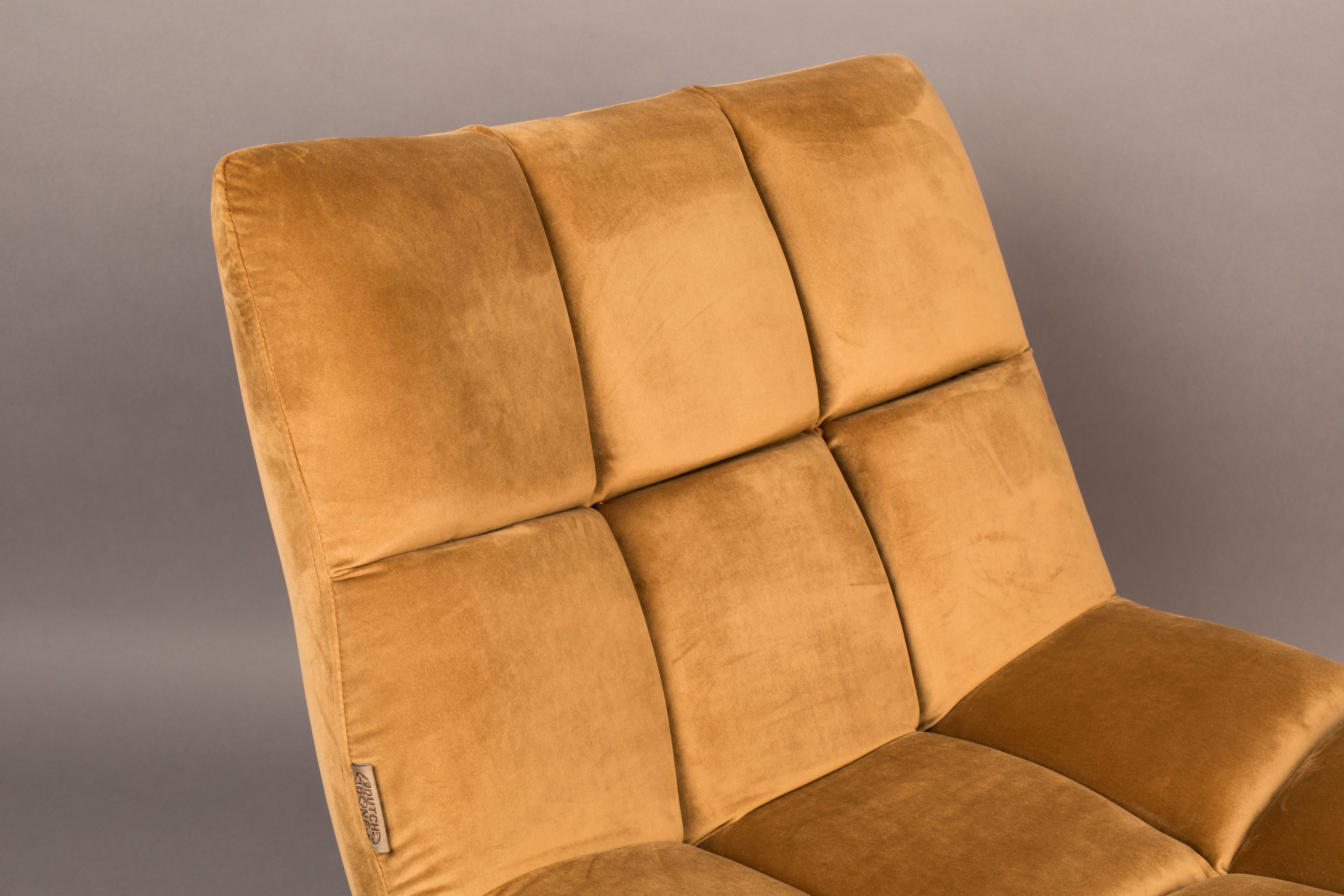Dutchbone Fauteuil 'Bar' Velvet, kleur Goud