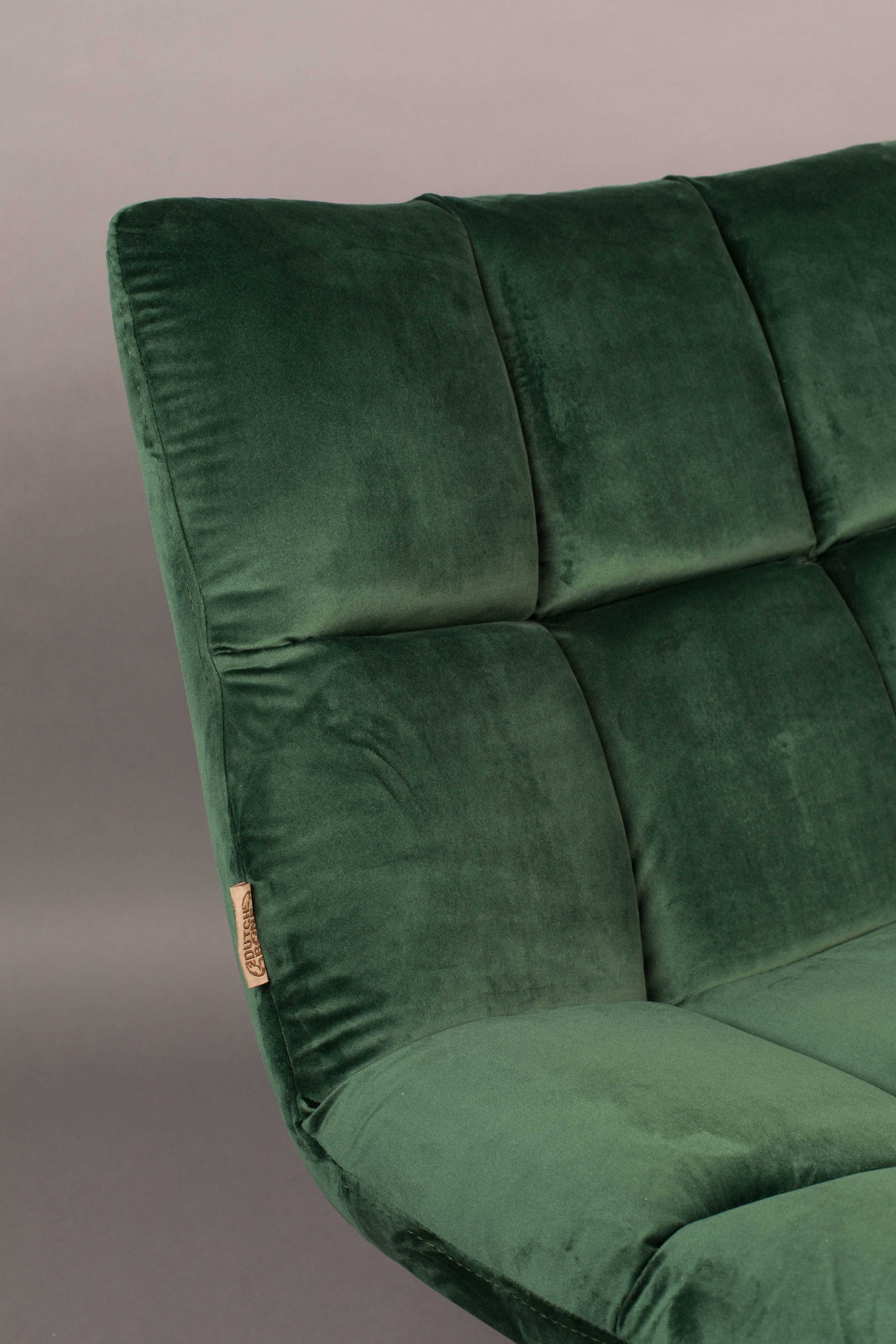 Dutchbone Fauteuil 'Bar' Velvet, kleur Donkergroen