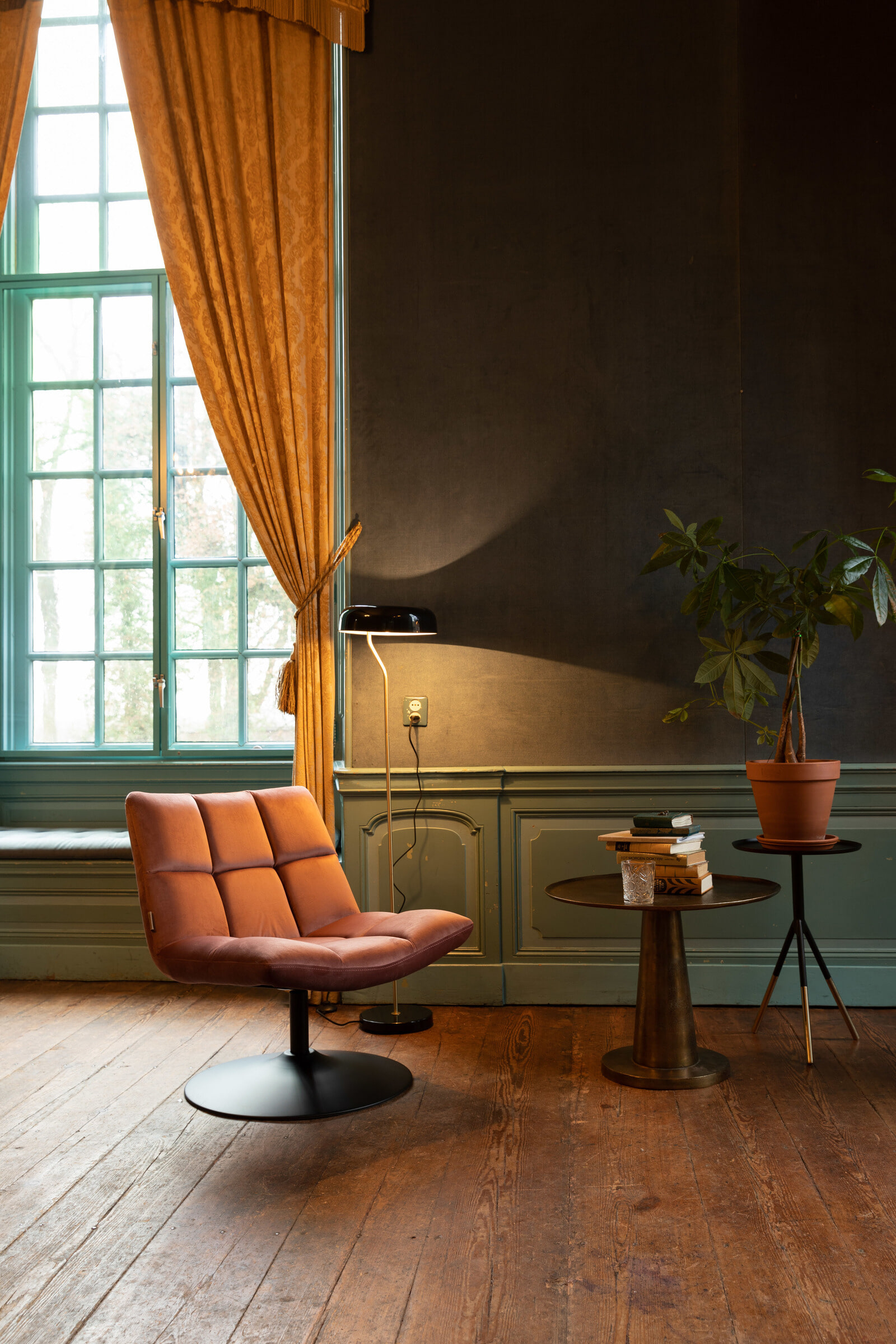 Dutchbone Fauteuil 'Bar' Velvet, kleur Roze