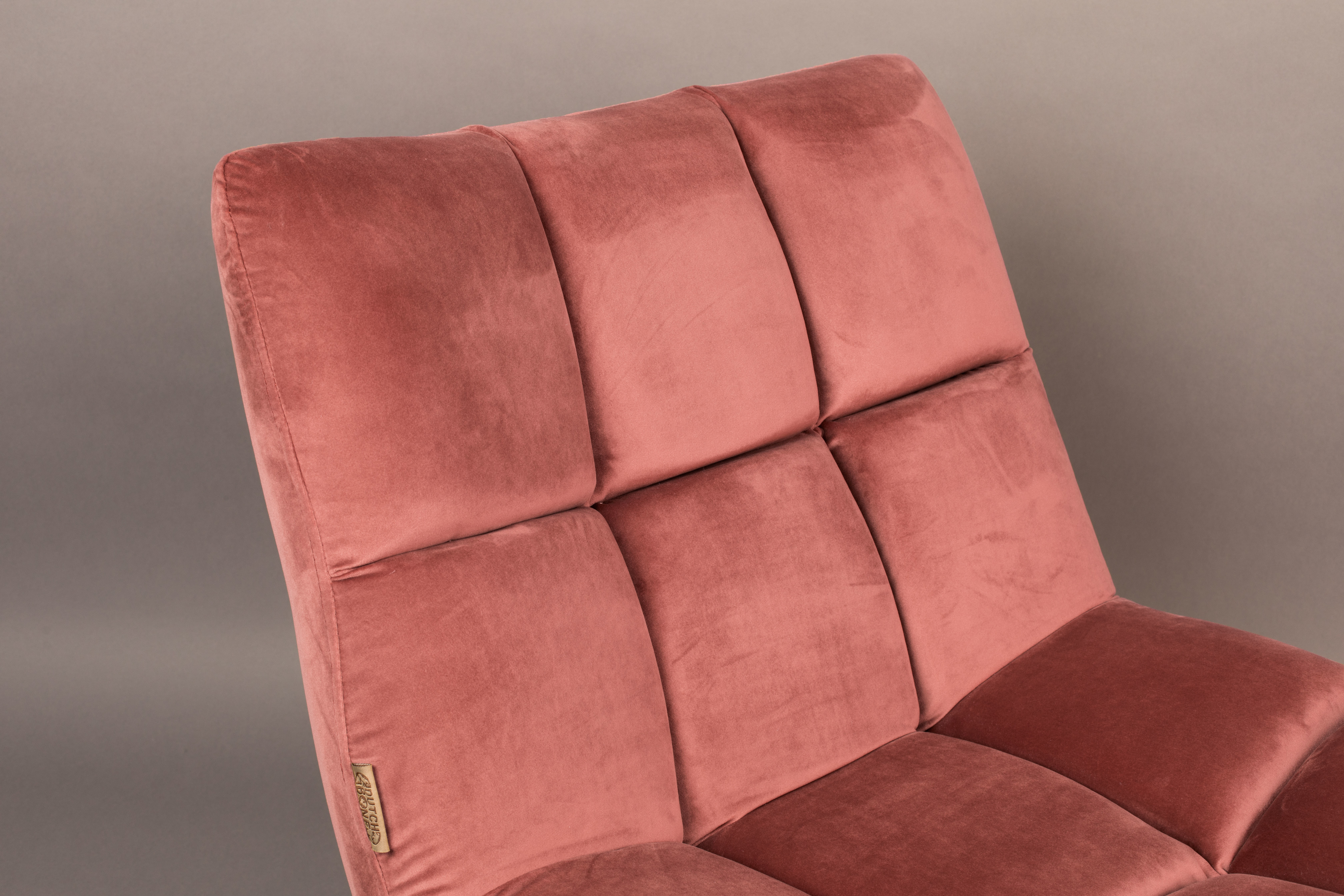 Dutchbone Fauteuil 'Bar' Velvet, kleur Roze