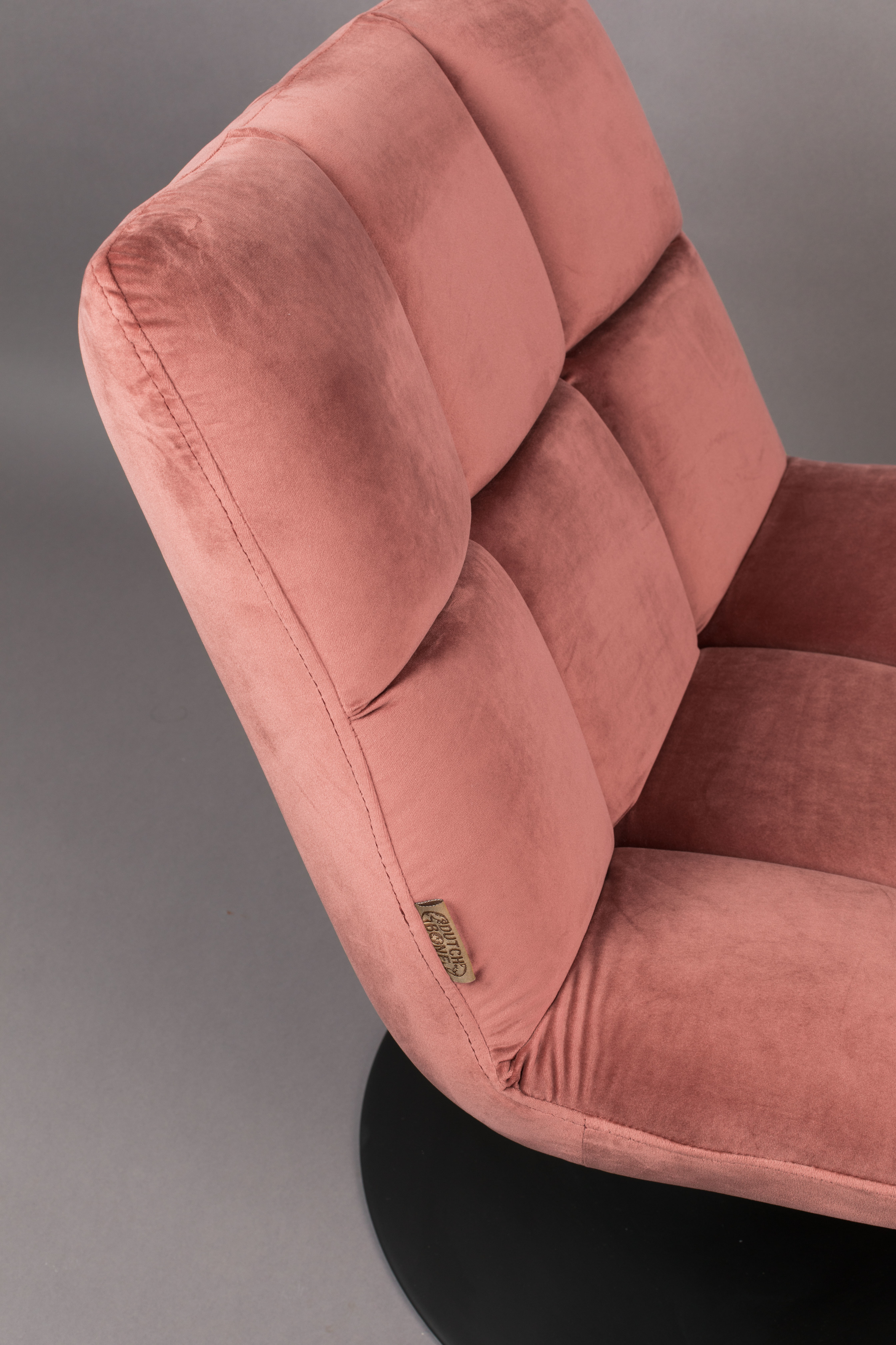 Dutchbone Fauteuil 'Bar' Velvet, kleur Roze