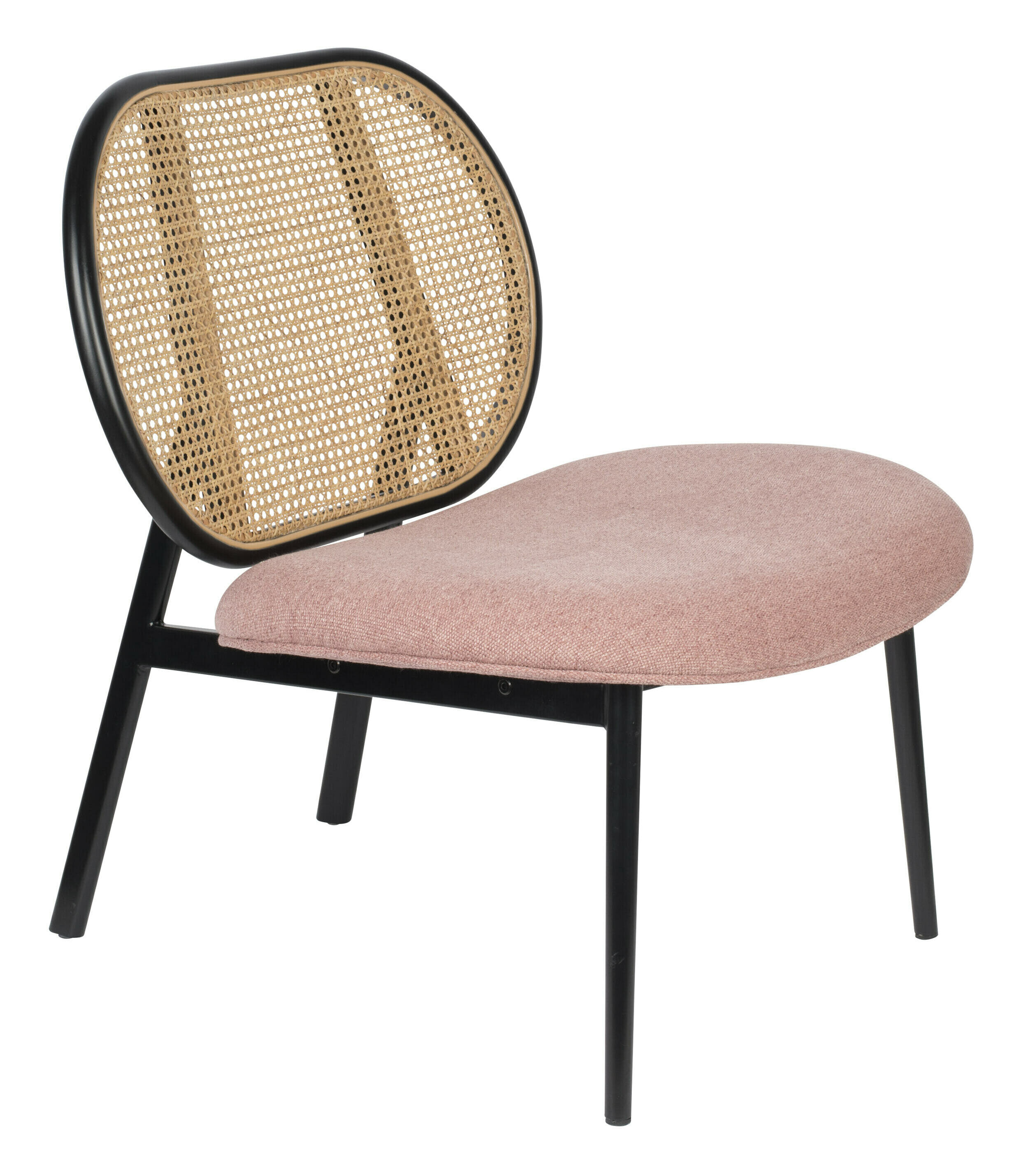 Zuiver Fauteuil 'Spike' Rotan en stof, kleur Roze