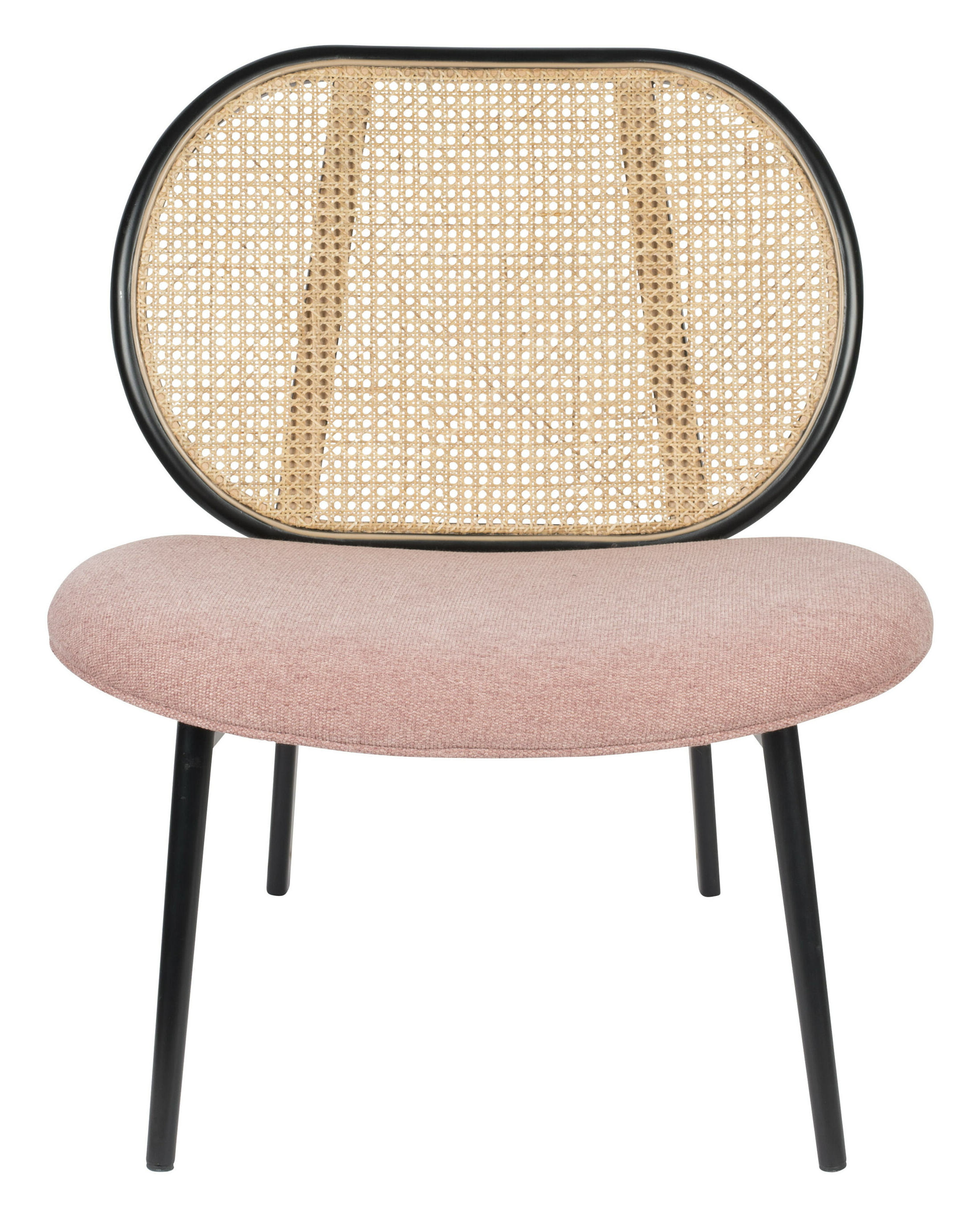 Zuiver Fauteuil 'Spike' Rotan en stof, kleur Roze