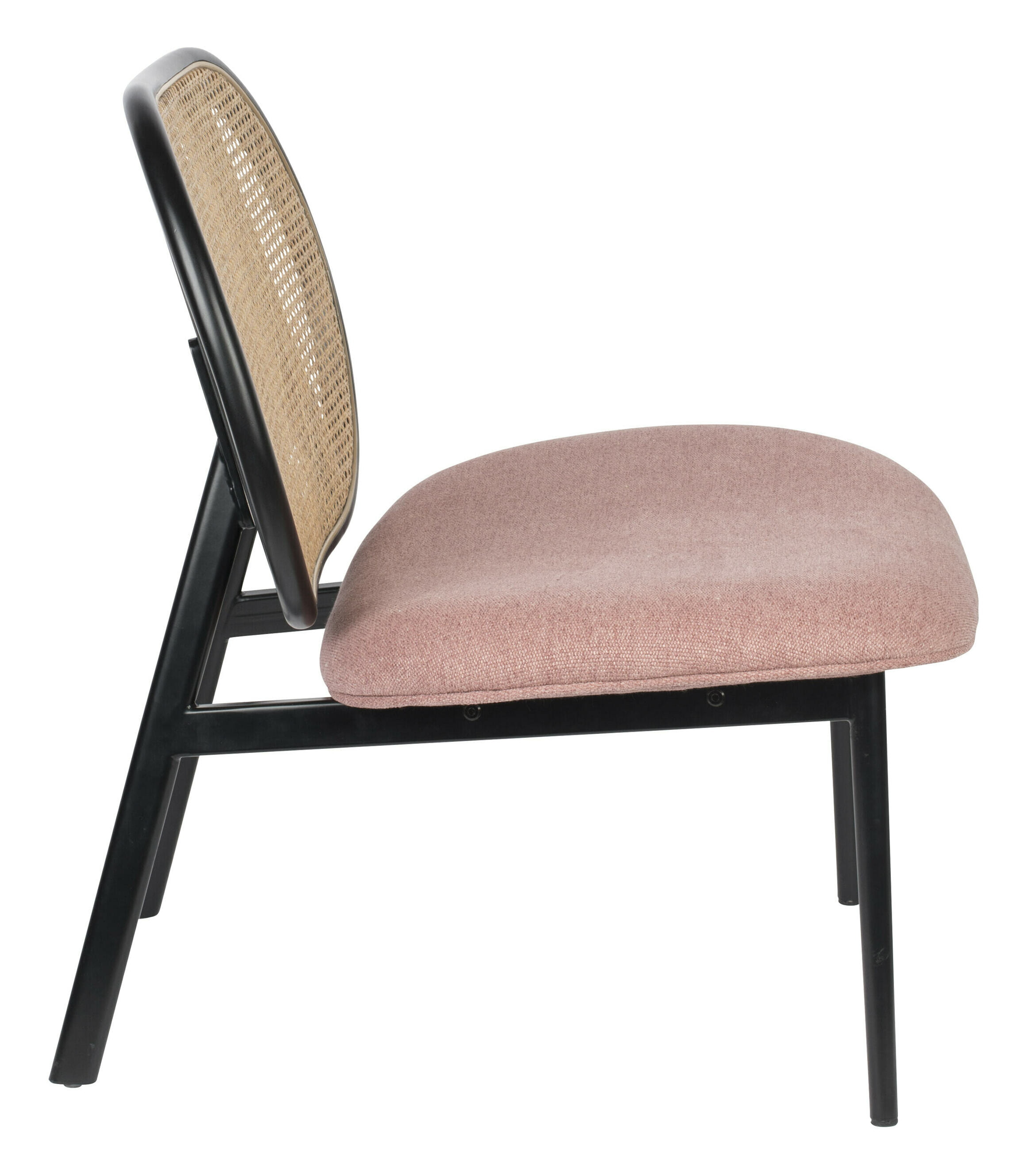 Zuiver Fauteuil 'Spike' Rotan en stof, kleur Roze