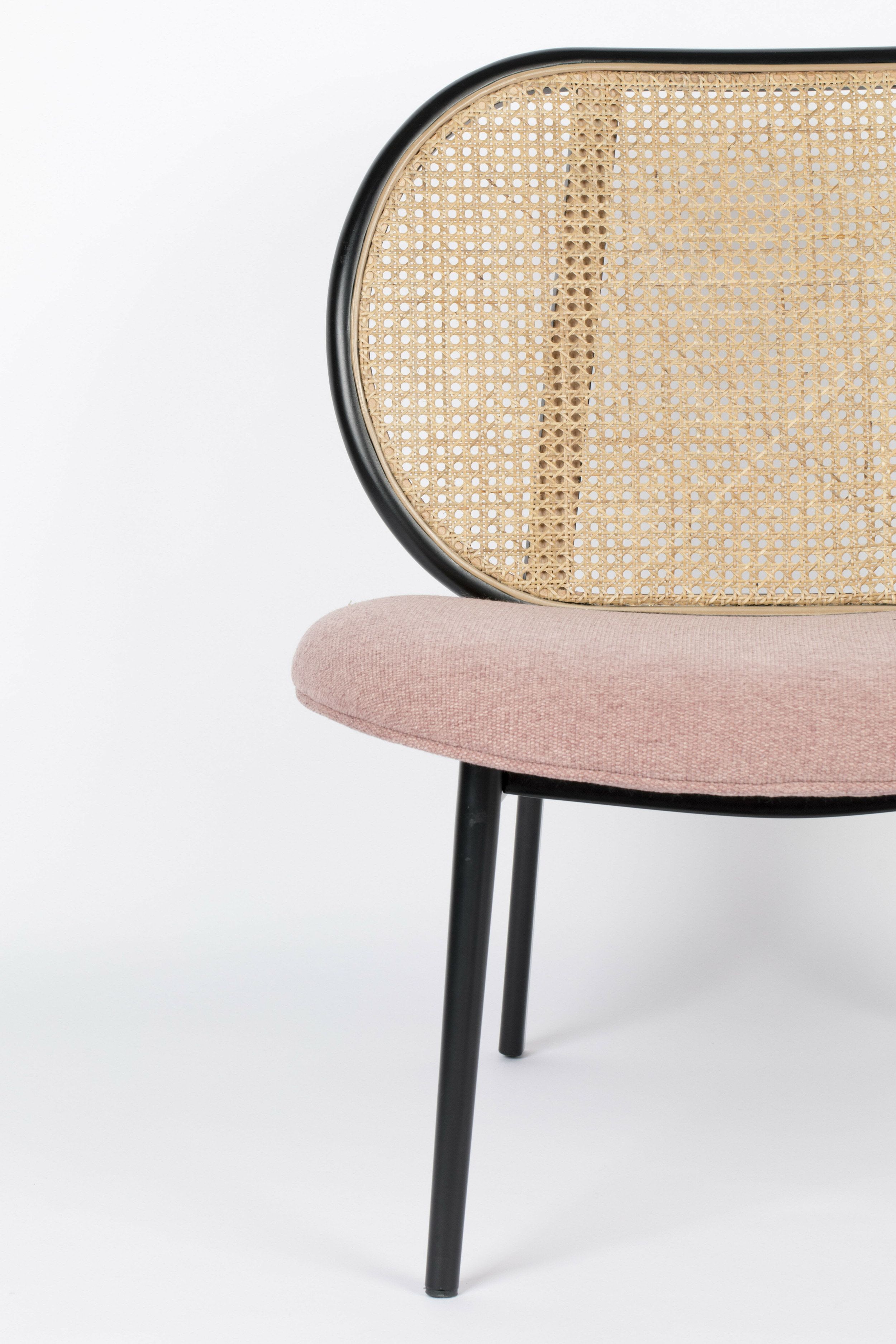 Zuiver Fauteuil 'Spike' Rotan en stof, kleur Roze