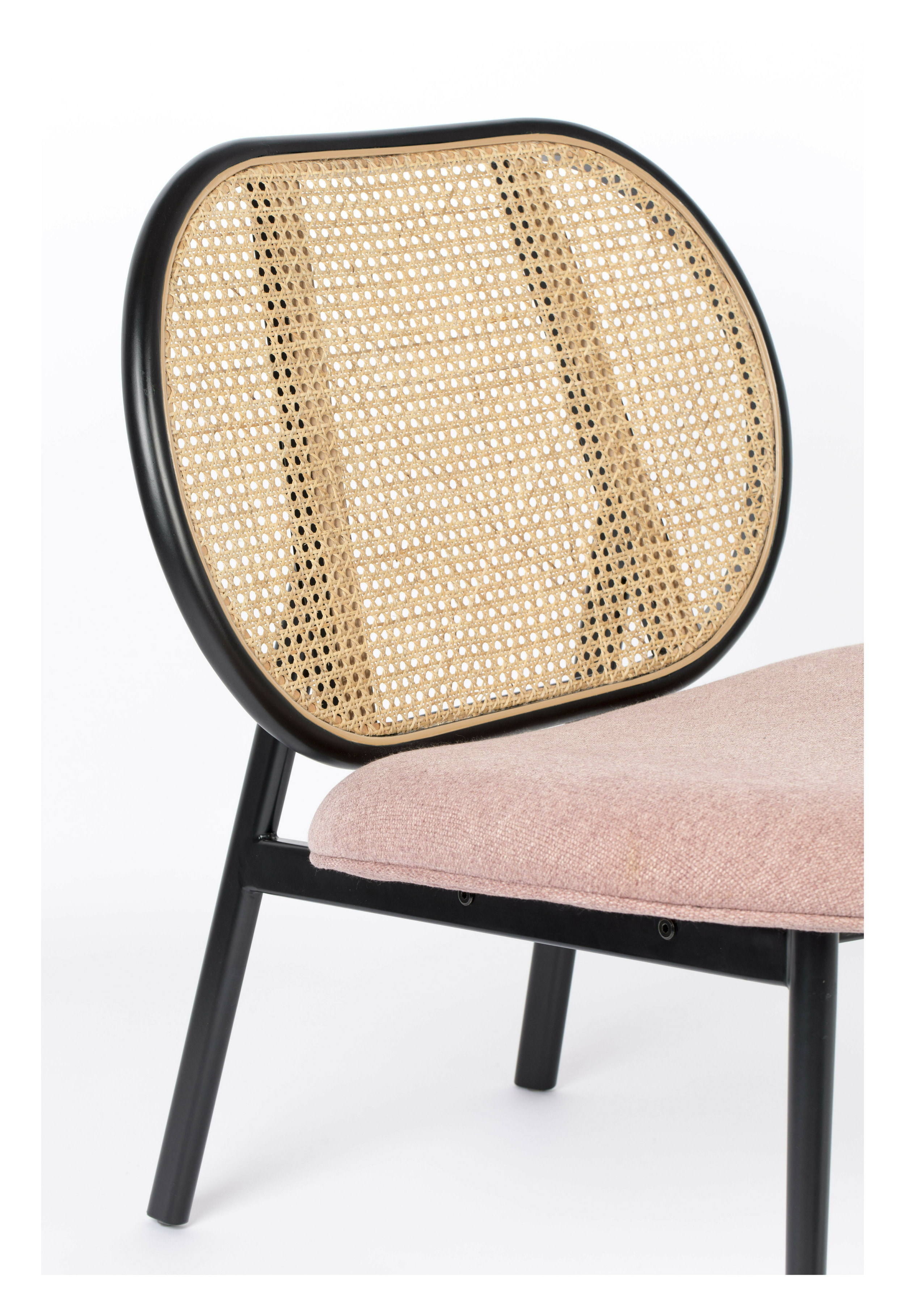 Zuiver Fauteuil 'Spike' Rotan en stof, kleur Roze
