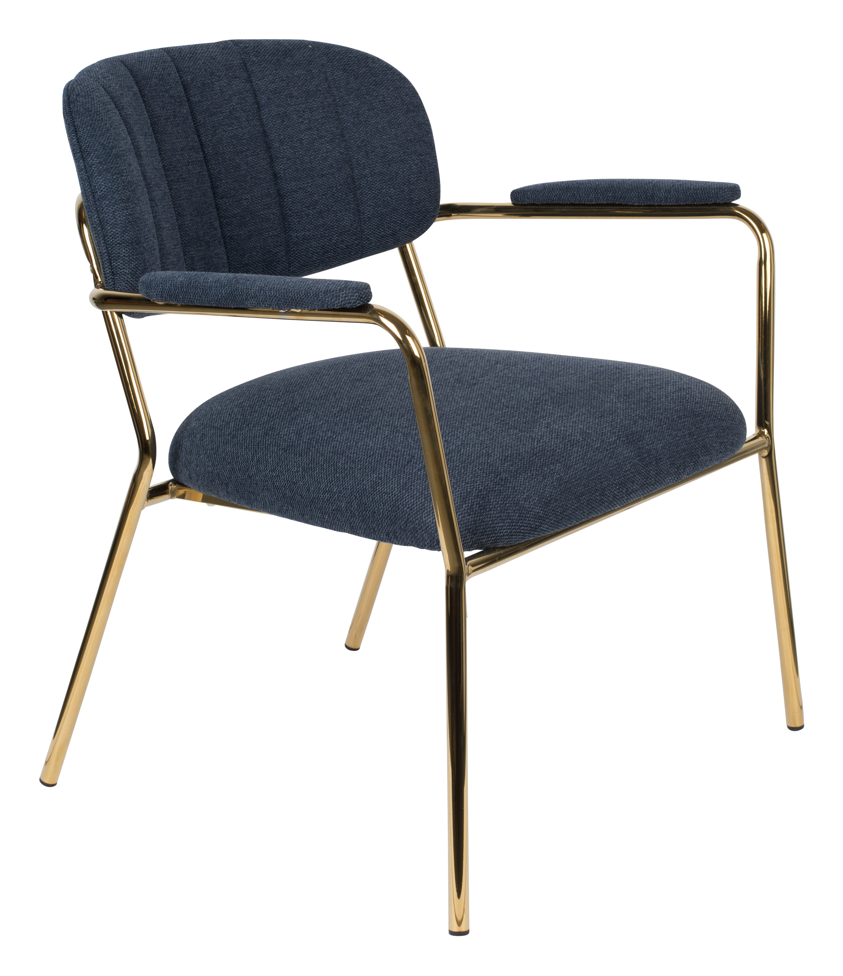 ZILT Fauteuil 'Kolten' met armleuning, kleur Goud/Donkerblauw ZILT Fauteuil 'Kolten' met armleuning, kleur Goud/Donkerblauw