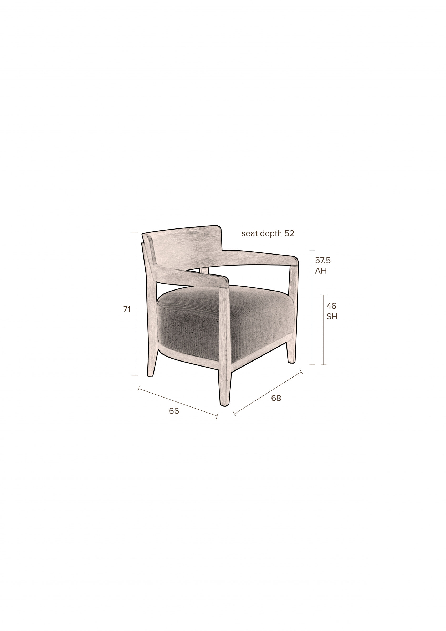 Dutchbone Fauteuil 'Duran', kleur Grijs