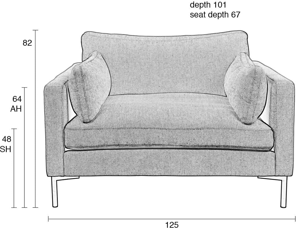Zuiver Loveseat 'Summer' kleur Coffee