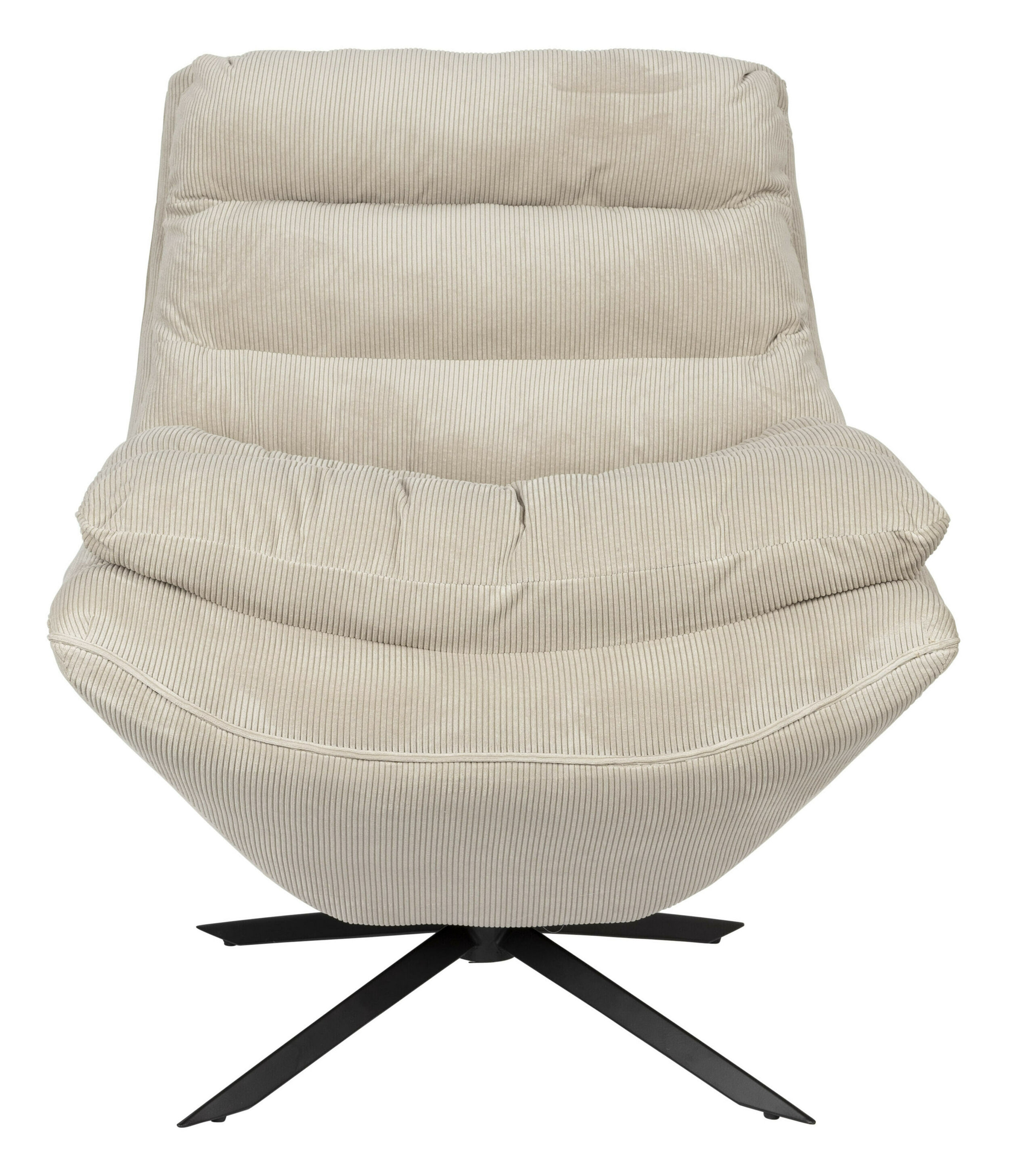 Dutchbone Draaifauteuil 'Vince' Rib, kleur Beige