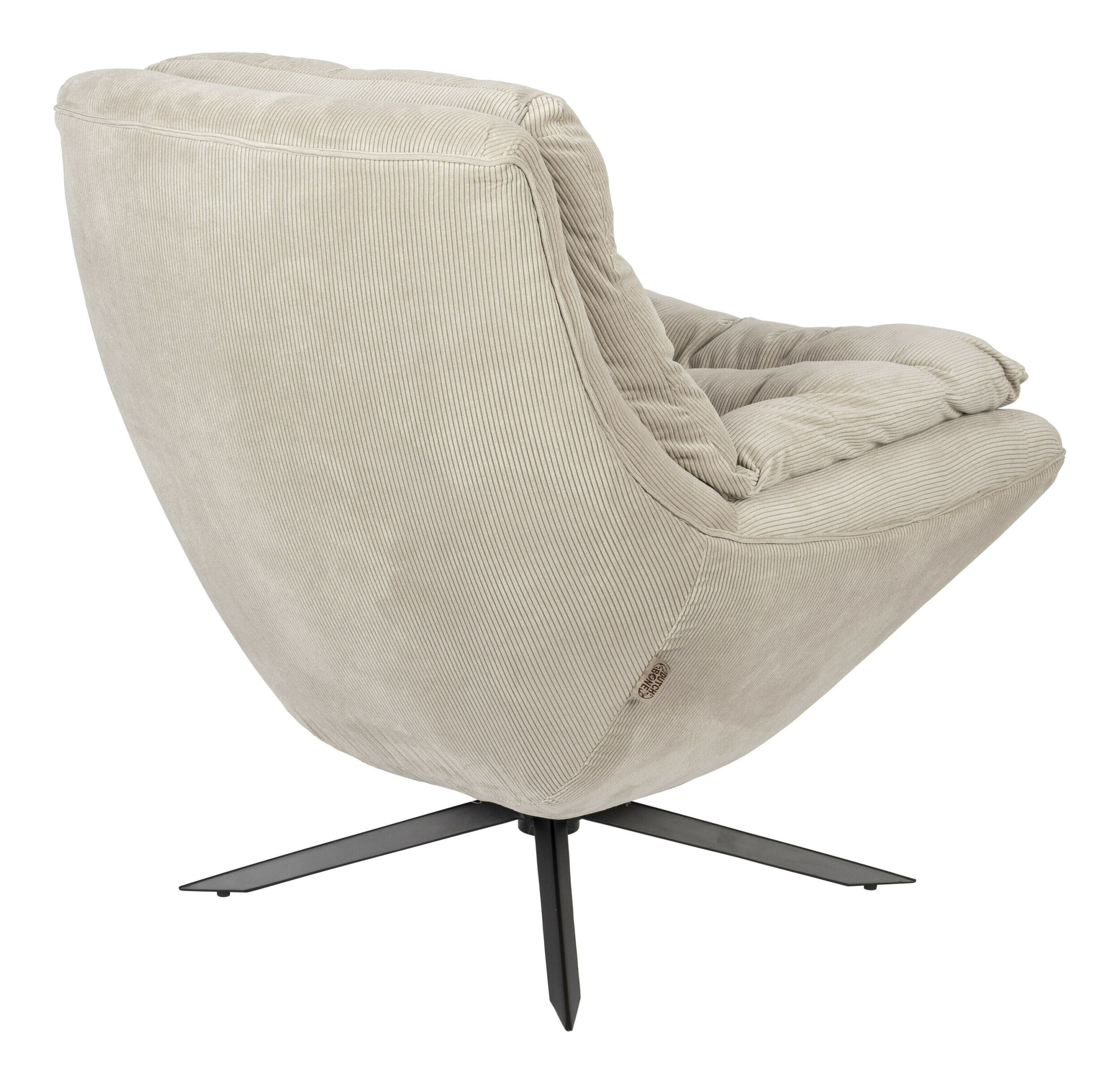 Dutchbone Draaifauteuil 'Vince' Rib, kleur Beige