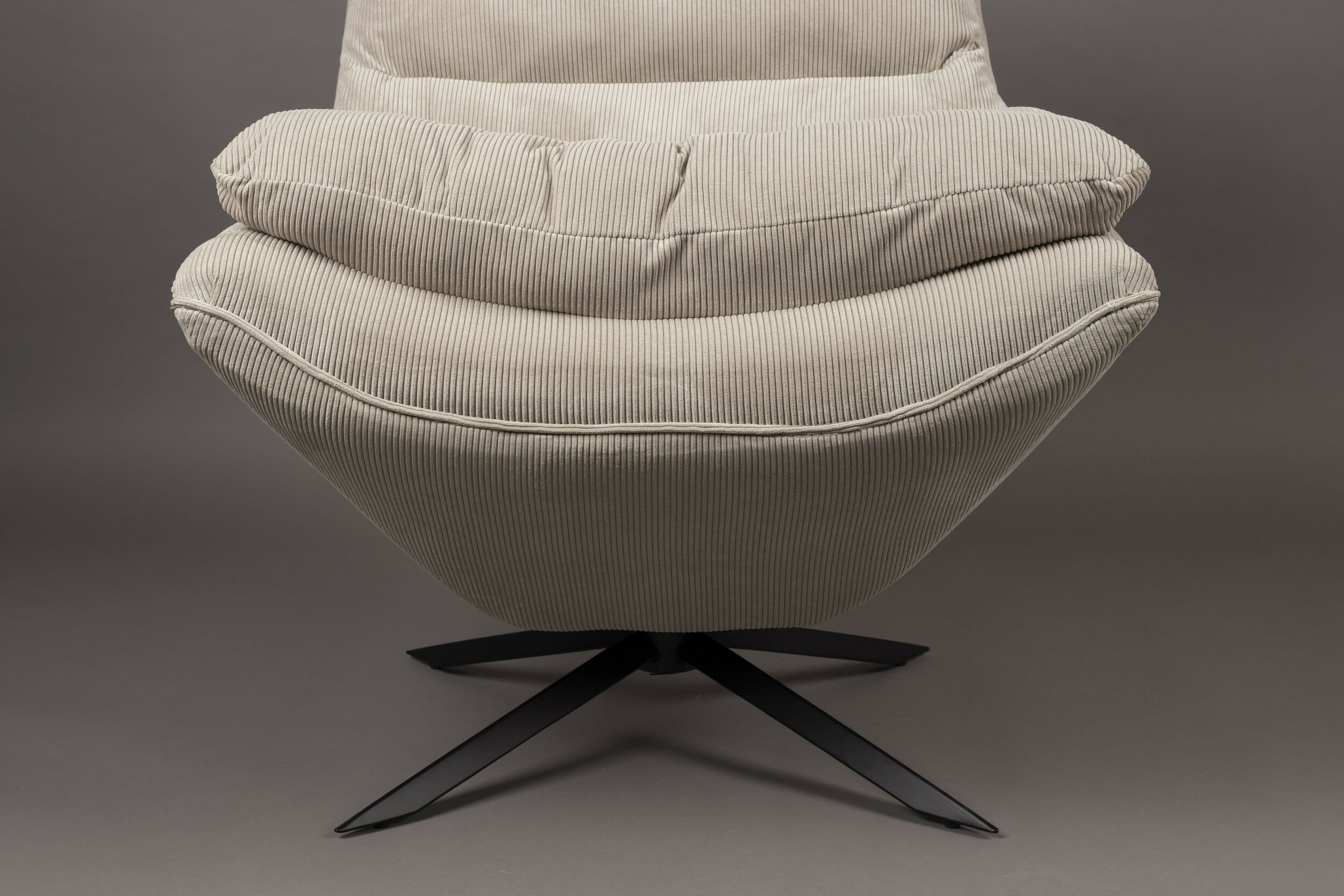 Dutchbone Draaifauteuil 'Vince' Rib, kleur Beige