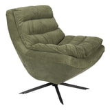 Dutchbone Draaifauteuil 'Vince' Rib, kleur Groen