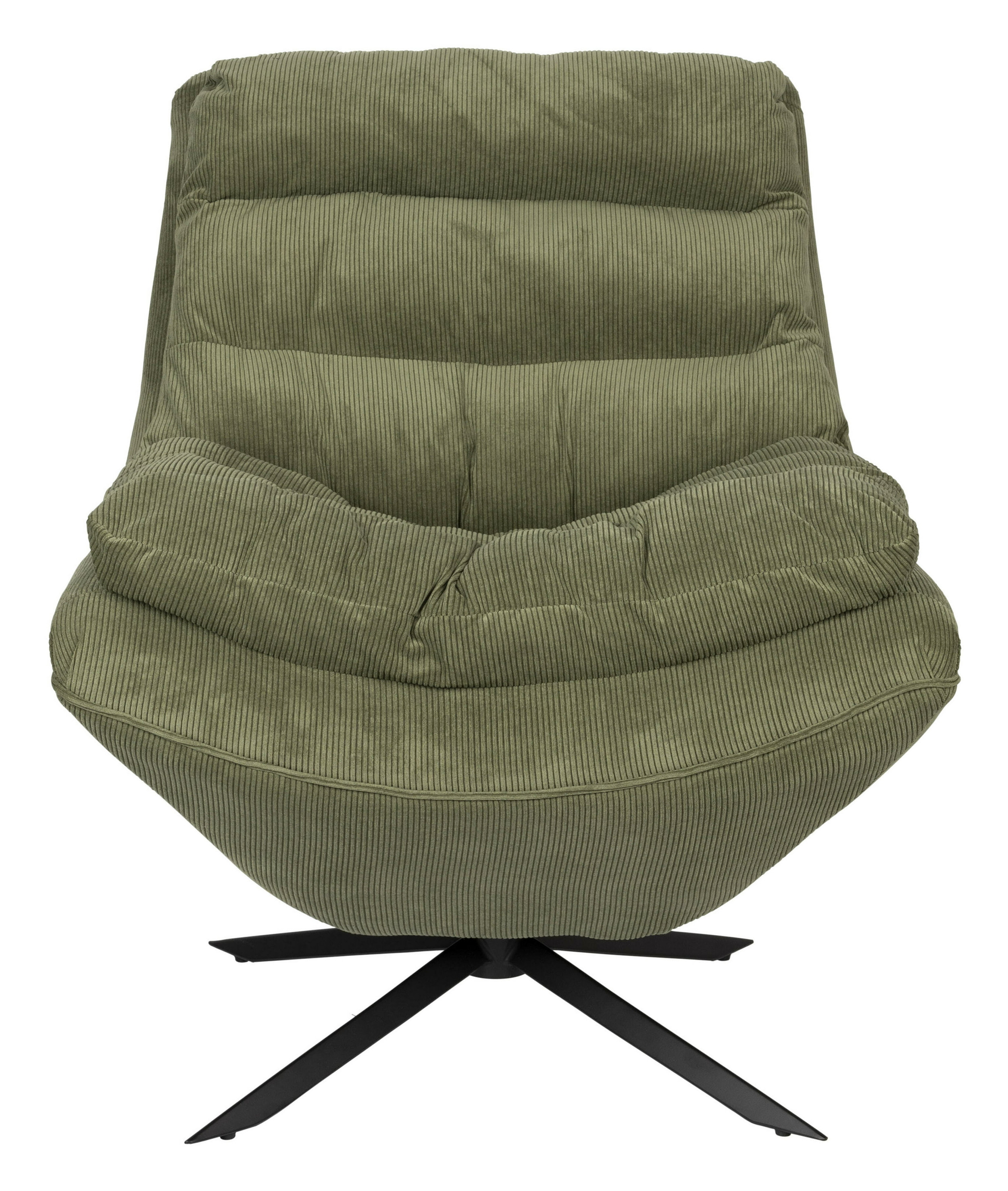 Dutchbone Draaifauteuil 'Vince' Rib, kleur Groen