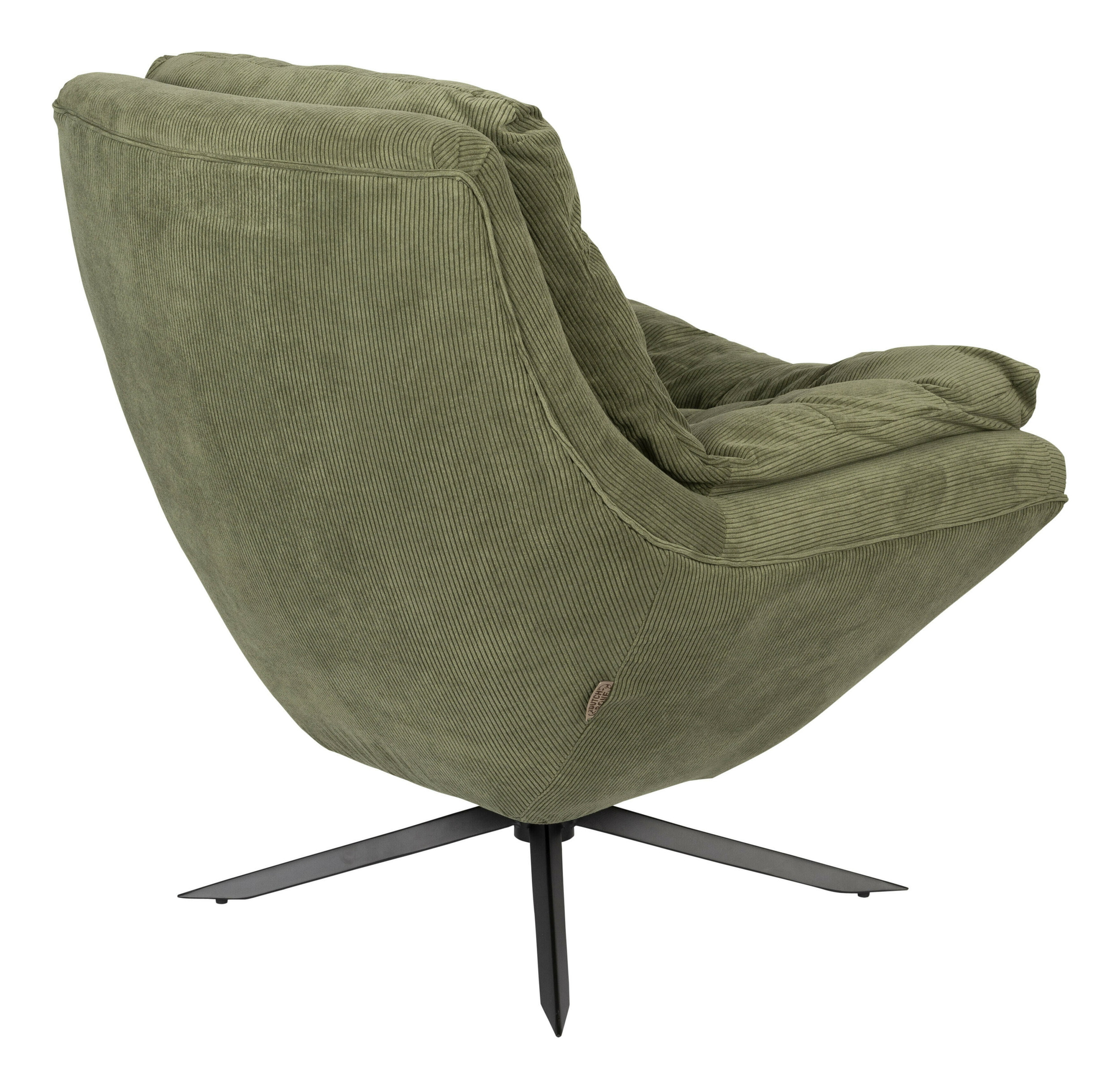 Dutchbone Draaifauteuil 'Vince' Rib, kleur Groen