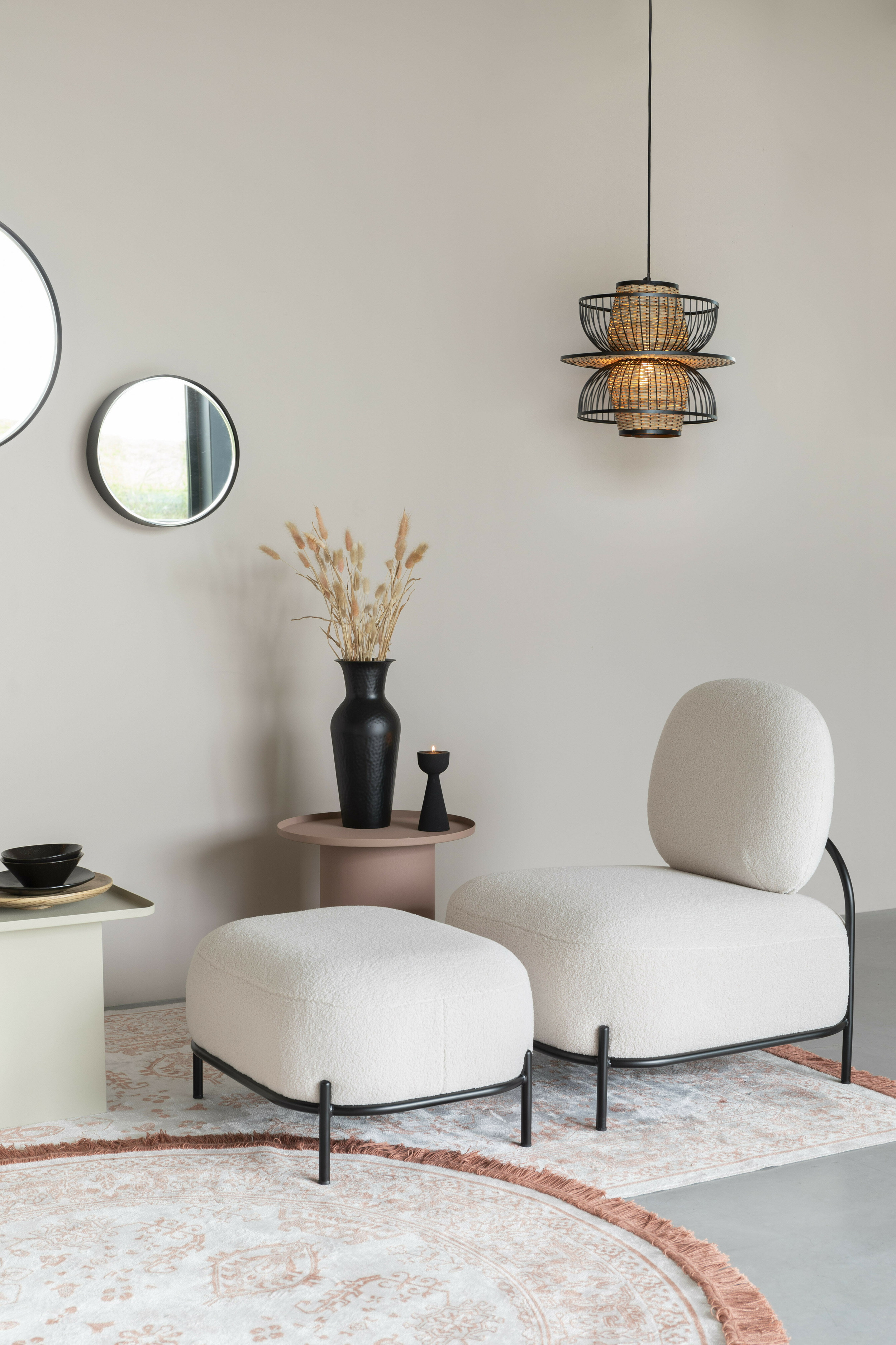 ZILT Fauteuil 'Brandan' Teddy, kleur Ivory