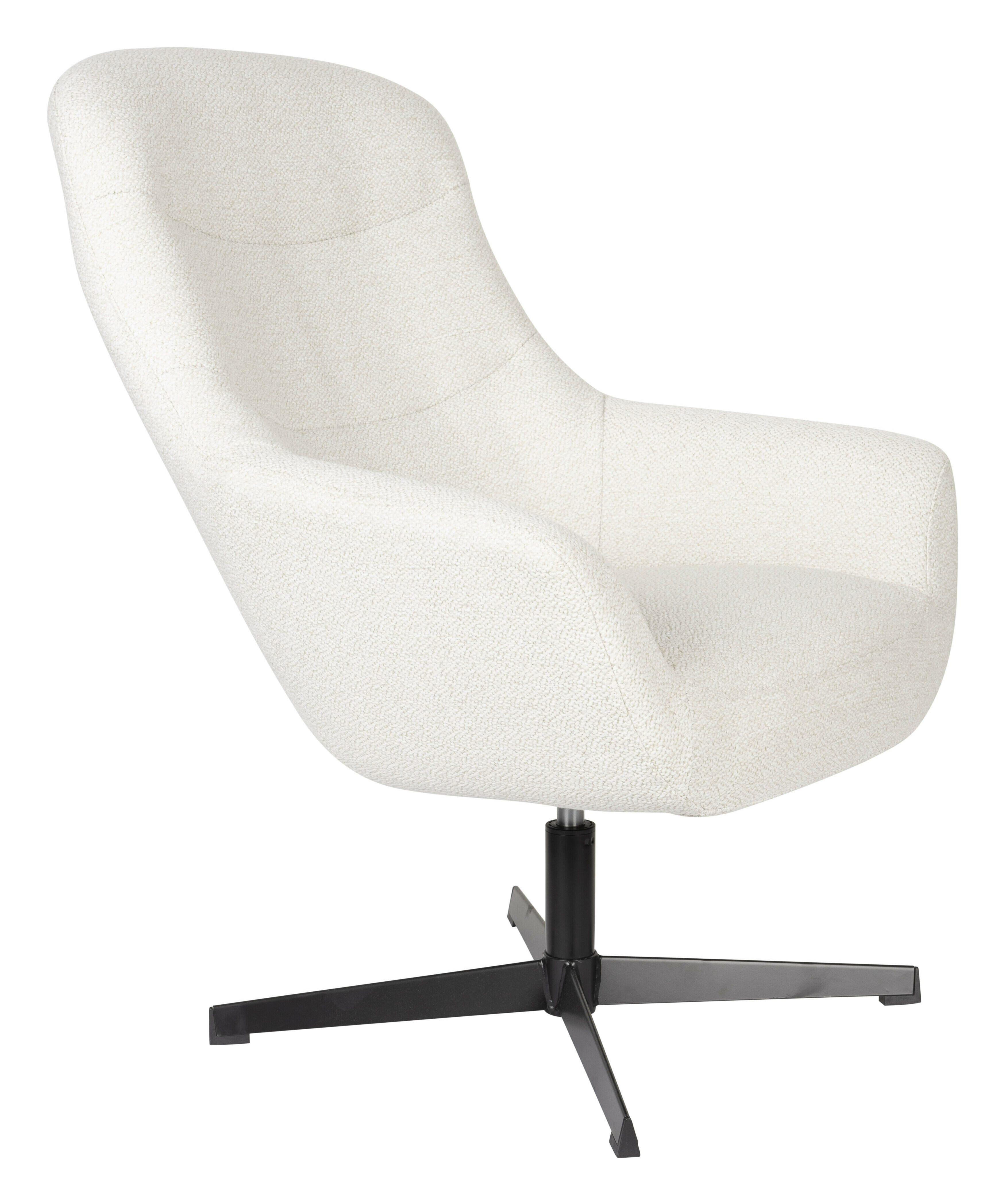 ZILT Draaibare Fauteuil 'Yaki' Bouclé, kleur Off White