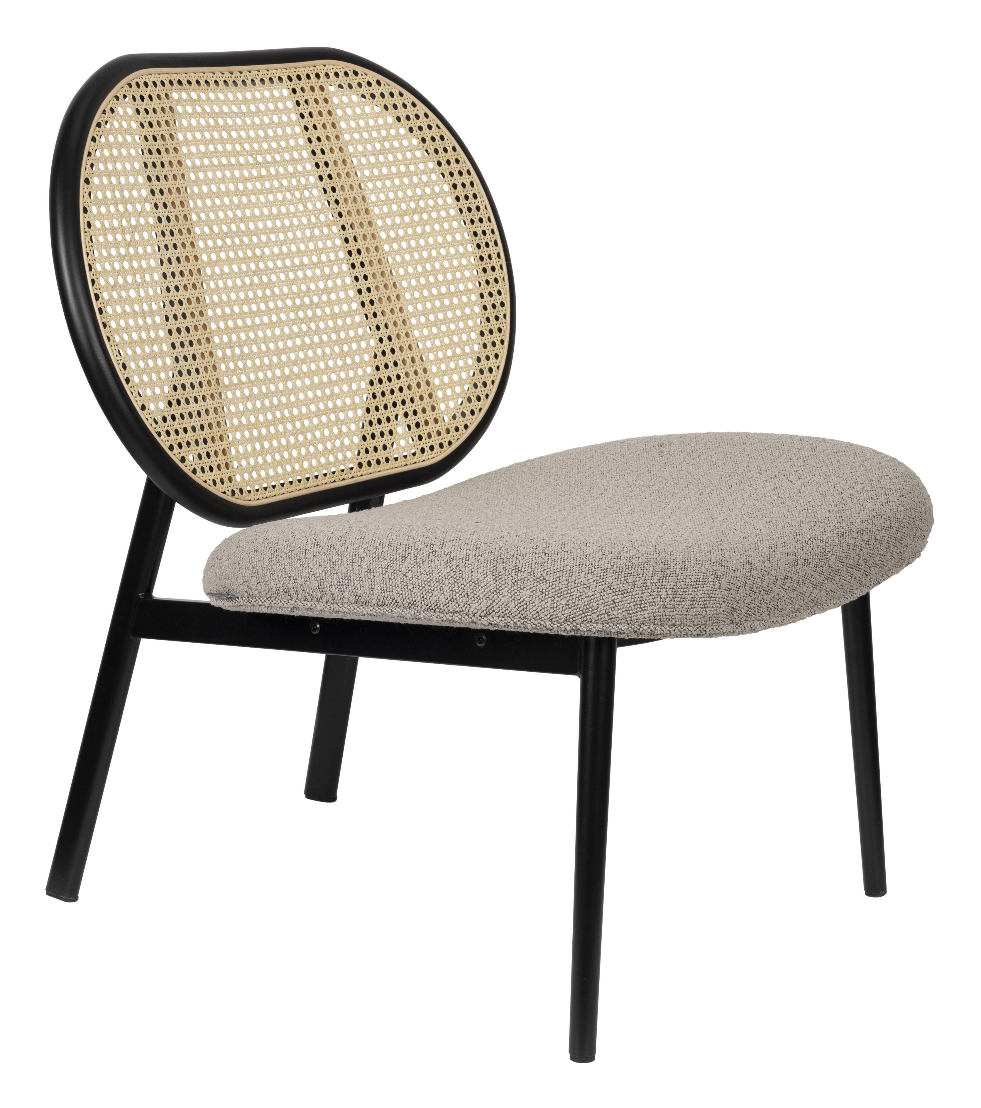 Zuiver Fauteuil 'Spike' Rotan en bouclé