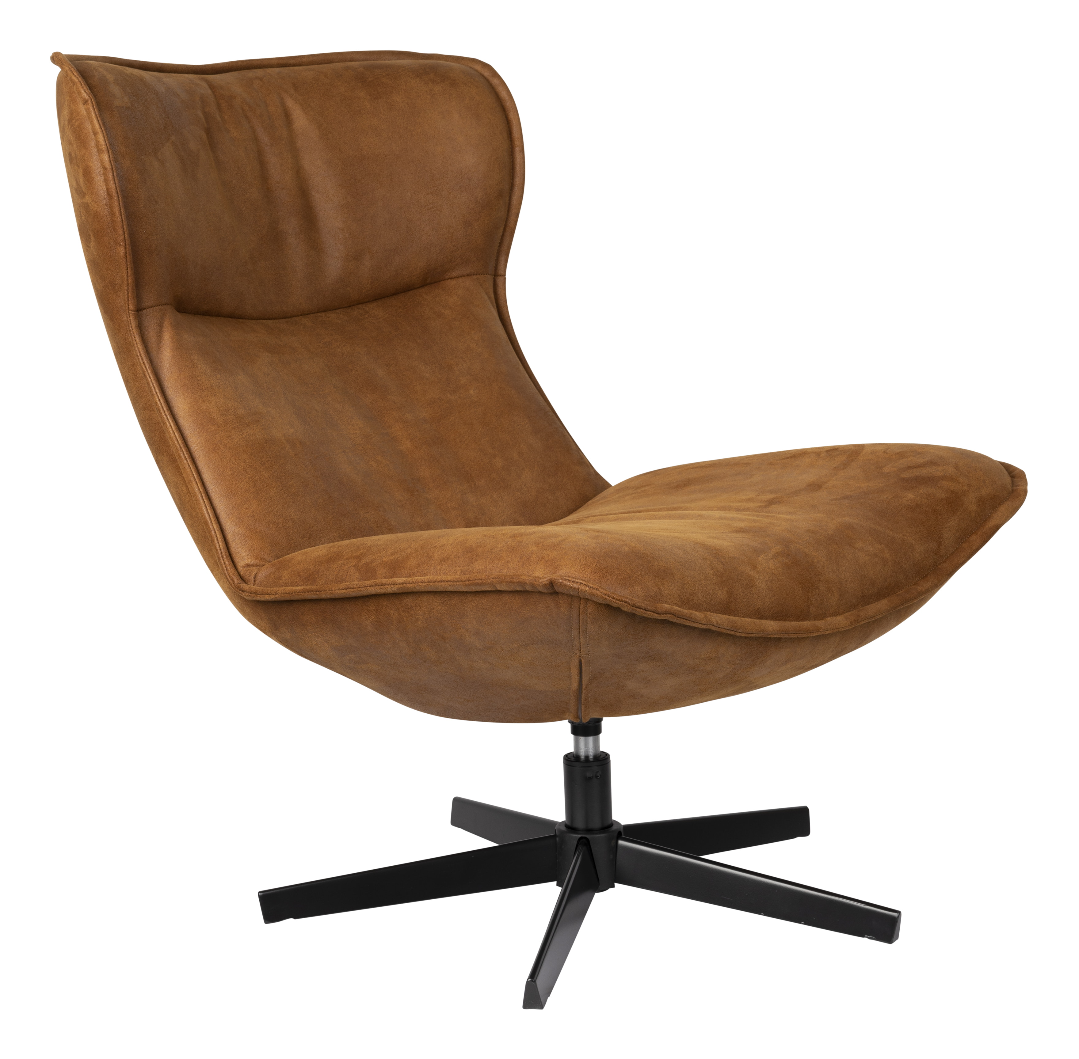 ZILT Draaifauteuil 'Belisama' Lederlook, kleur Cognac