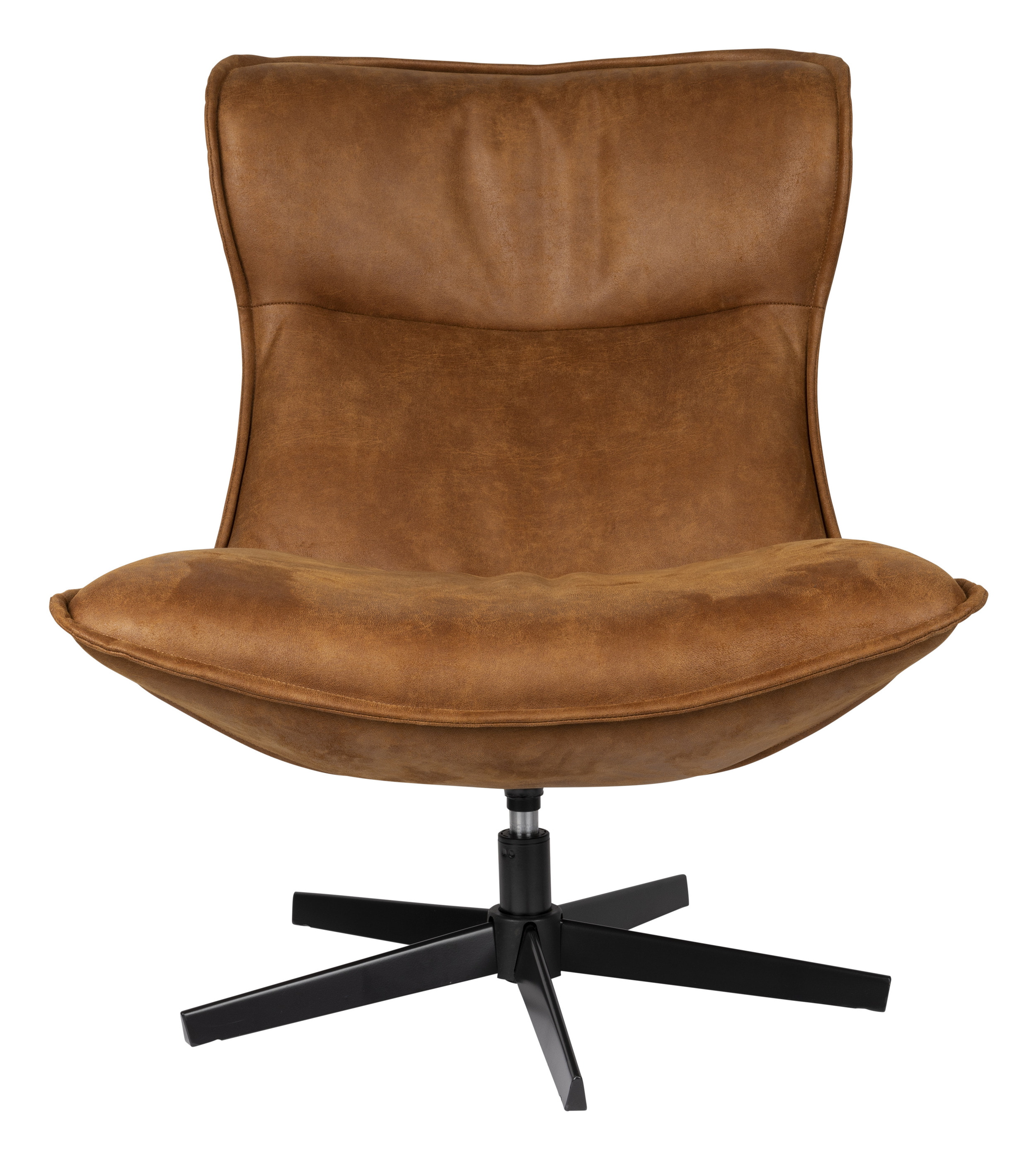 ZILT Draaifauteuil 'Belisama' Lederlook, kleur Cognac