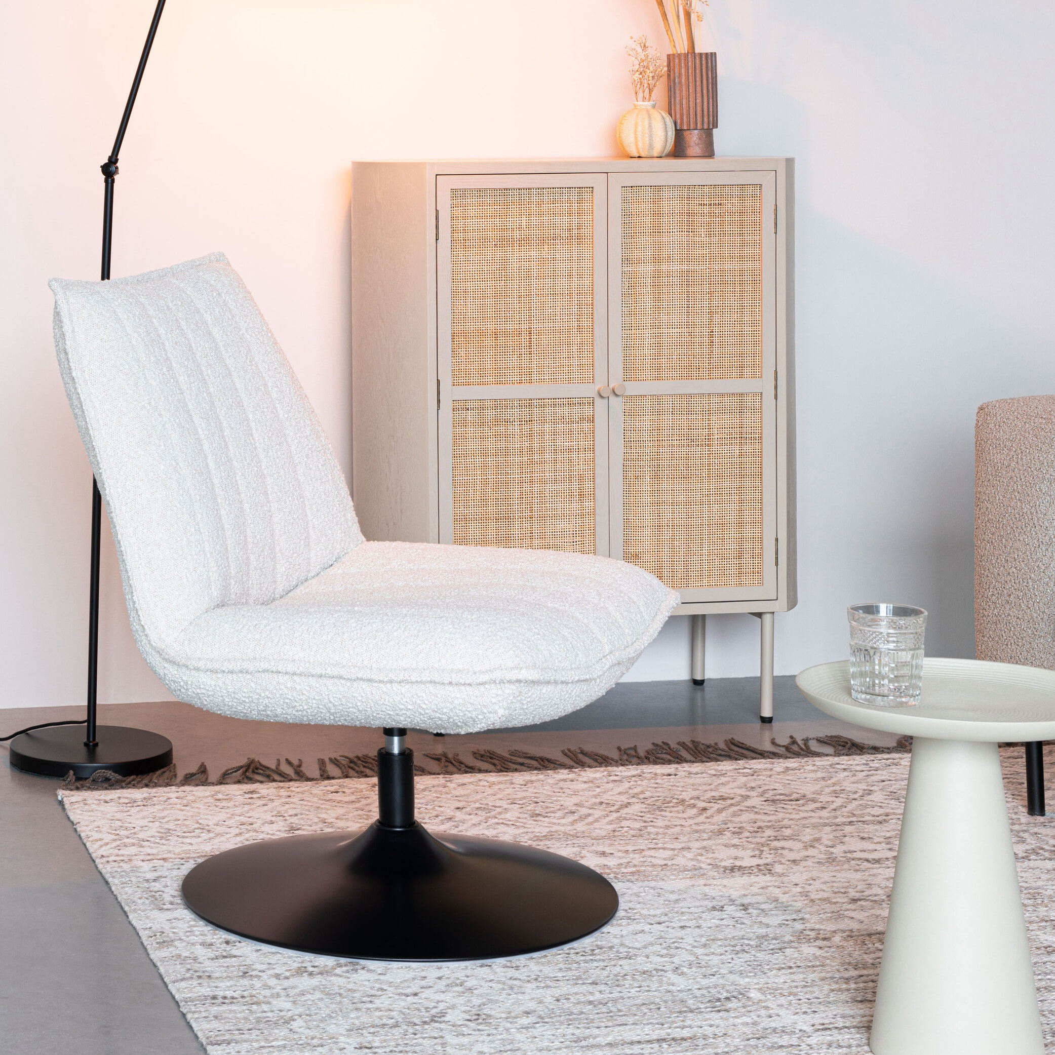 ZILT Fauteuil 'Kemper' Bouclé, kleur Off White