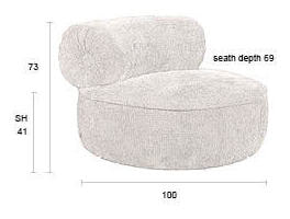 Dutchbone Fauteuil 'Tilbury' Chenille, kleur Oranje