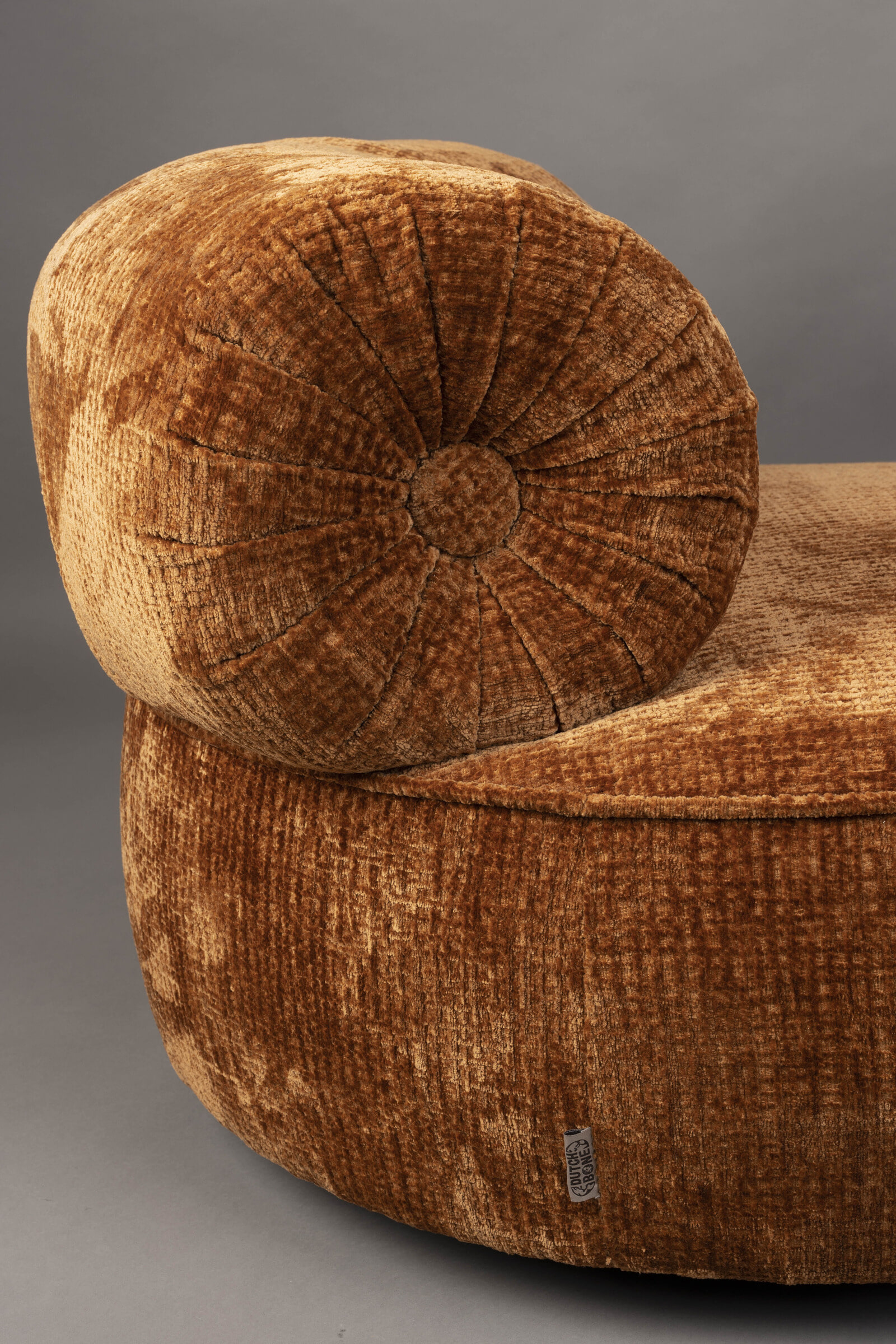 Dutchbone Fauteuil 'Tilbury' Chenille, kleur Oranje