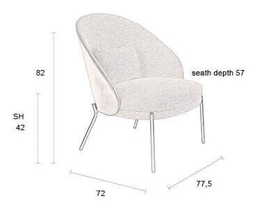 Dutchbone Fauteuil 'Rodin' Essenhout en stof