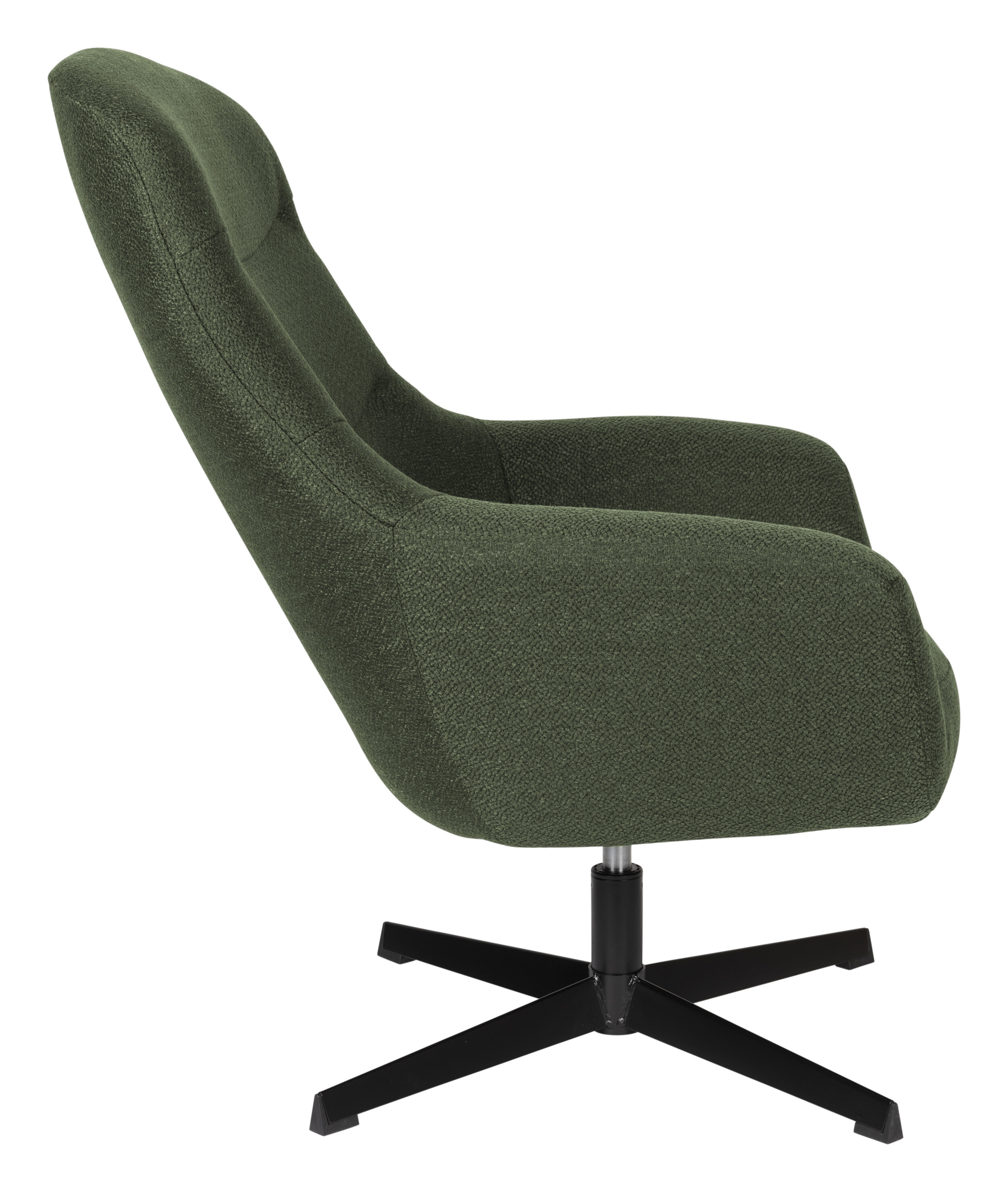 ZILT Draaibare Fauteuil 'Yaki' Bouclé, kleur Groen