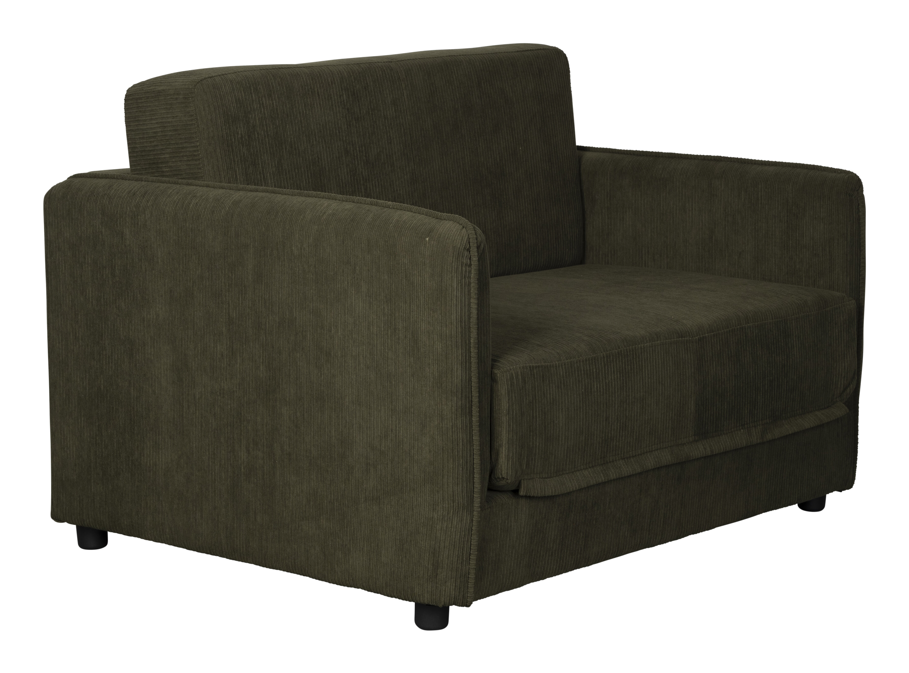 ZILT Loveseat/Sofabed 'Sjaak' Rib, kleur Groen