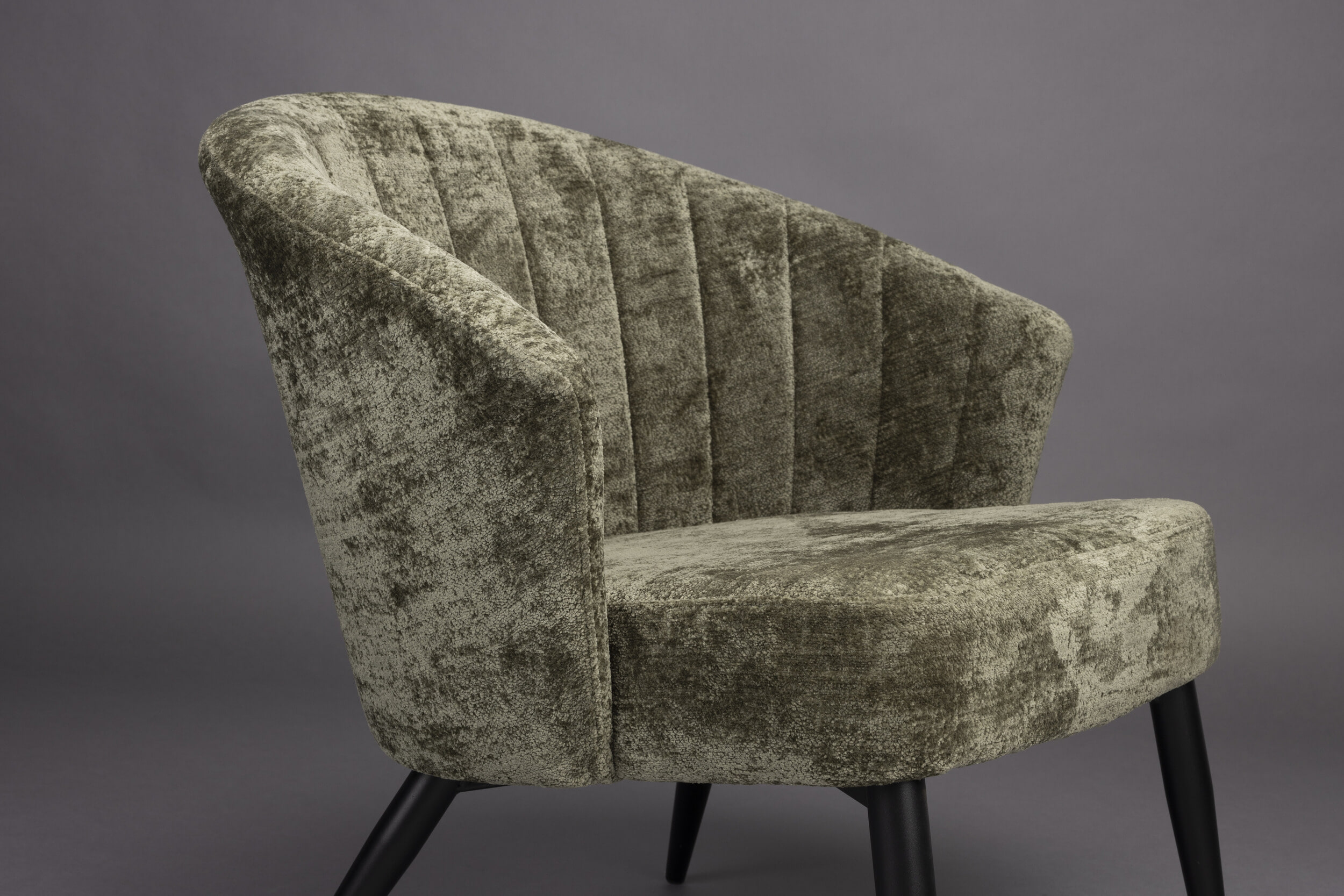 Dutchbone Fauteuil 'Georgia' Chenille, kleur Groen