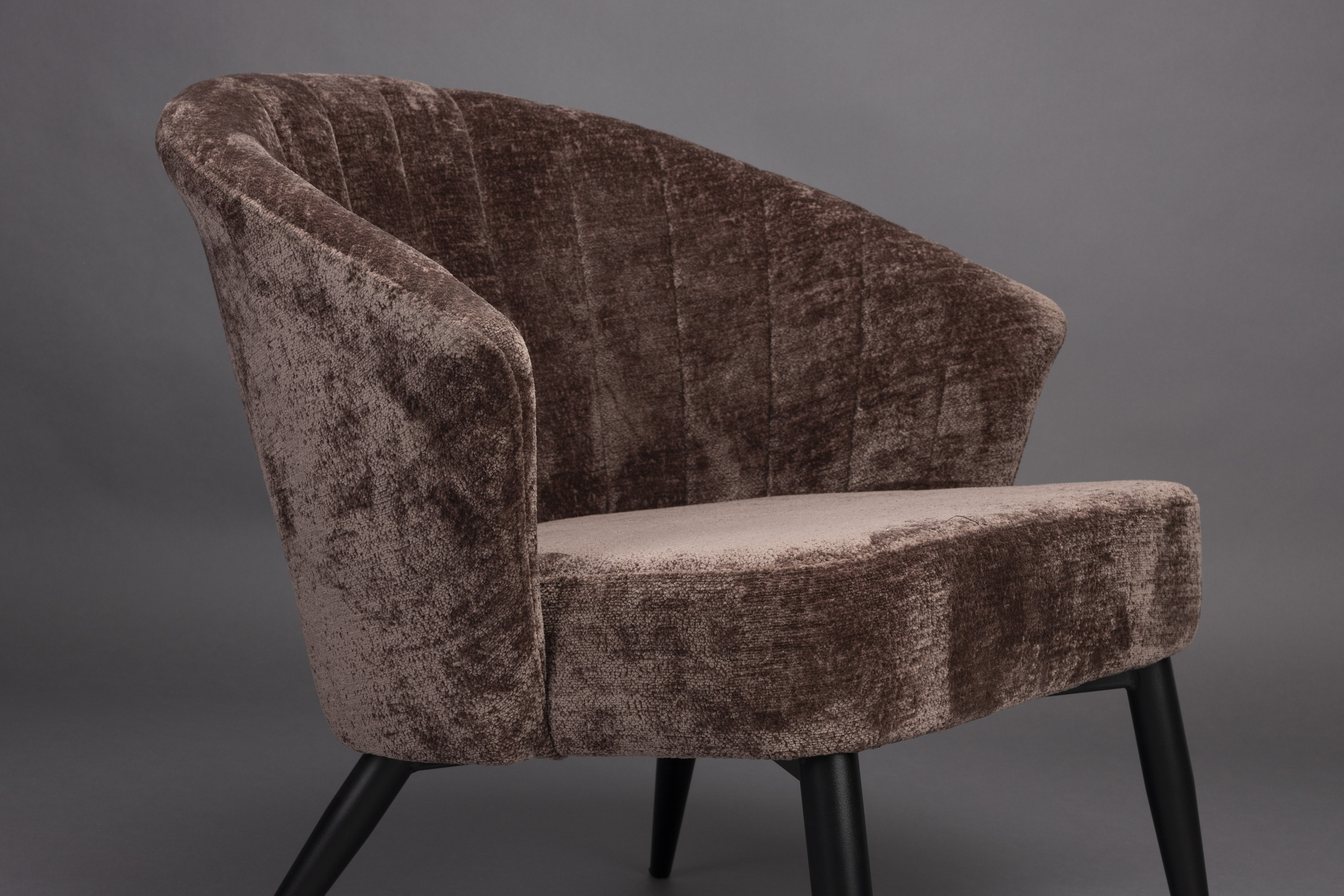 Dutchbone Fauteuil 'Georgia' Chenille, kleur Paars