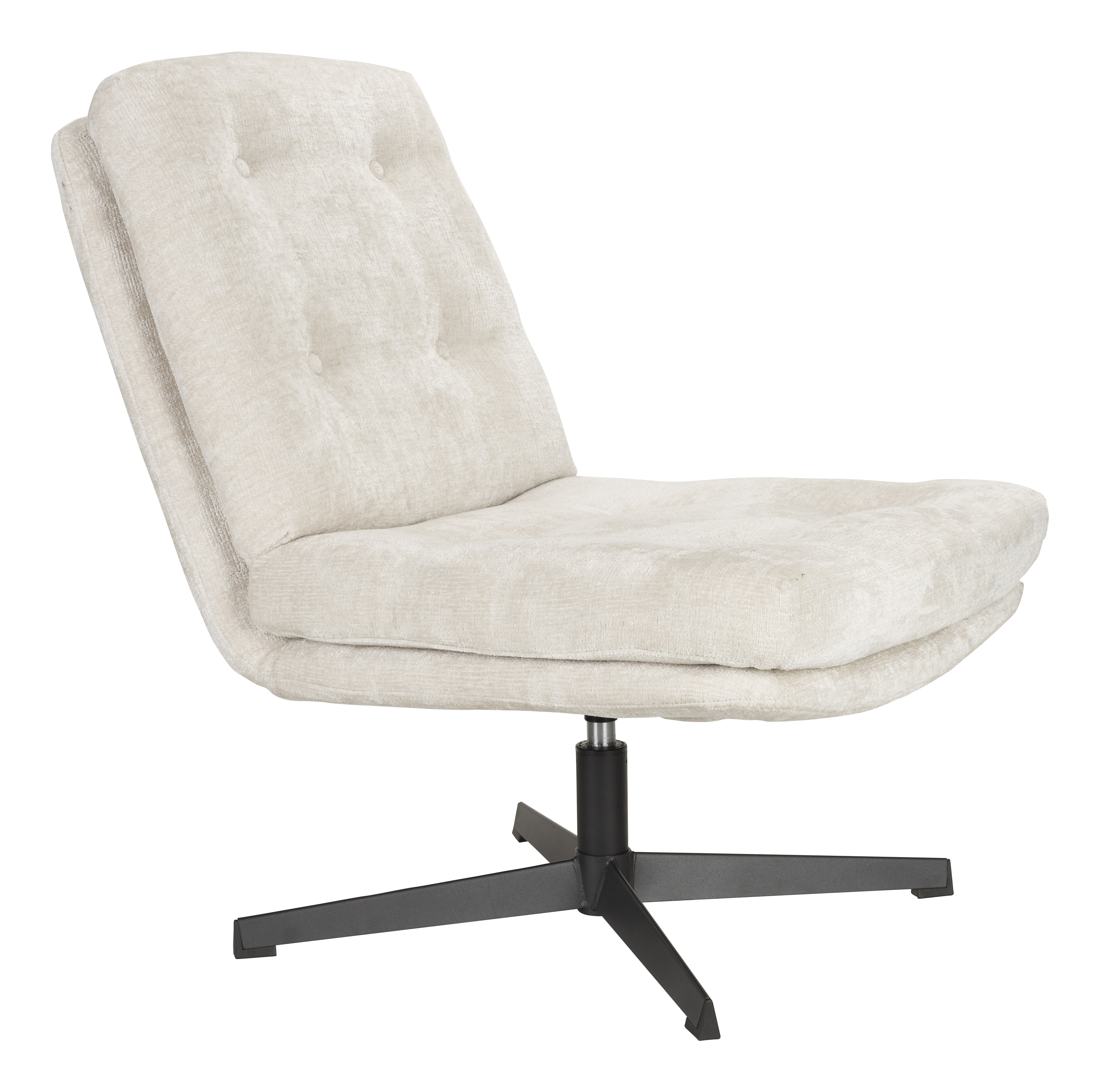 ZILT Draaifauteuil 'Kawana' Chenille, kleur Off White