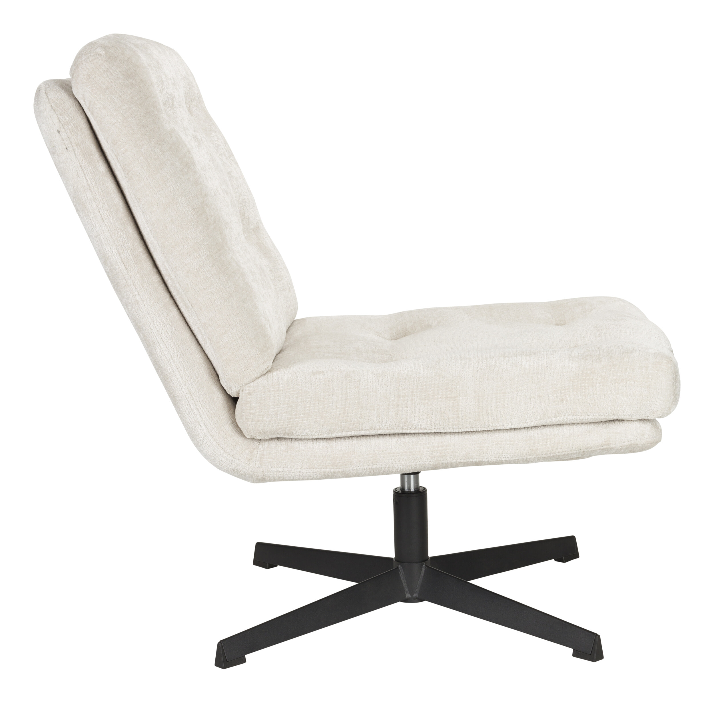 ZILT Draaifauteuil 'Kawana' Chenille, kleur Off White