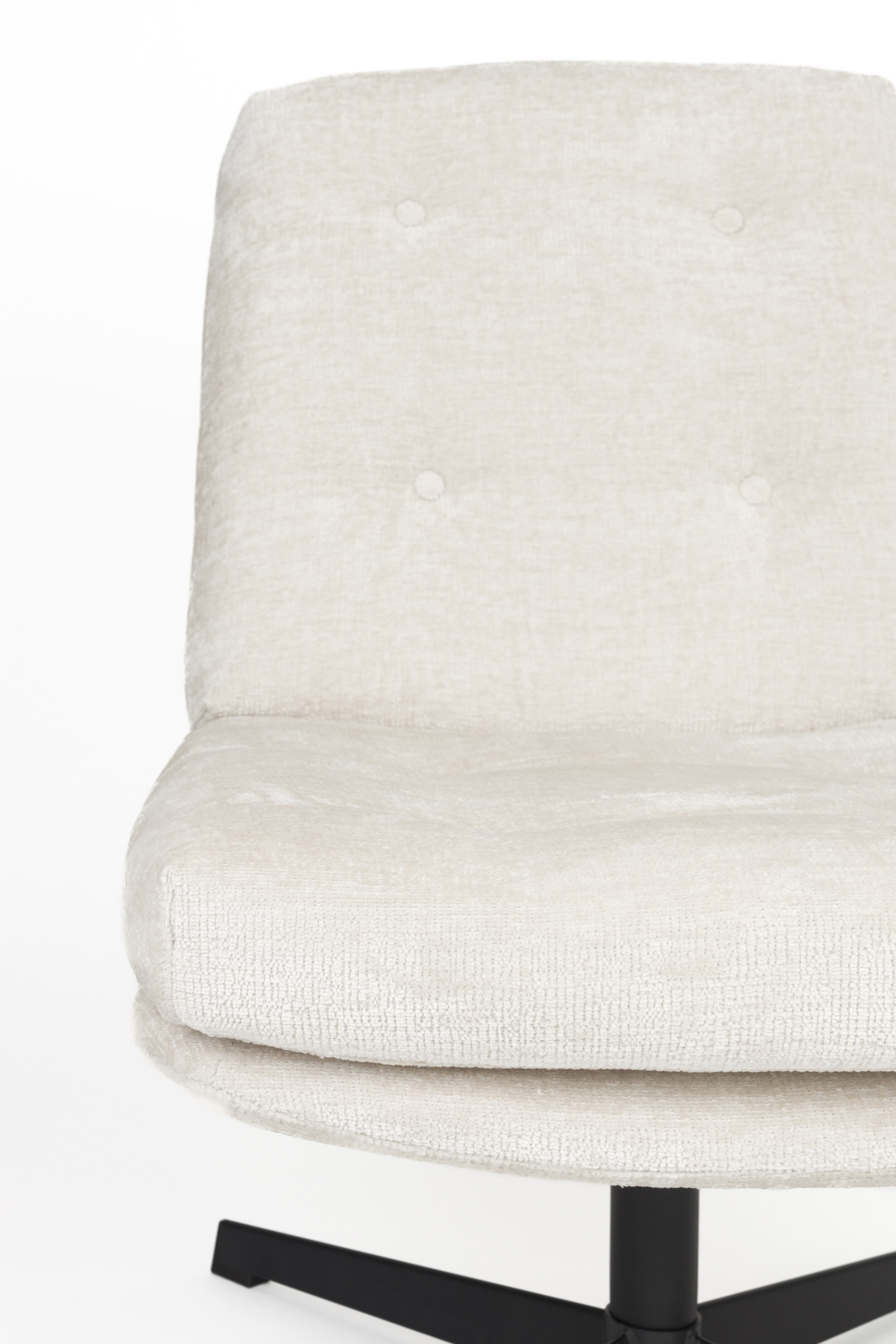 ZILT Draaifauteuil 'Kawana' Chenille, kleur Off White