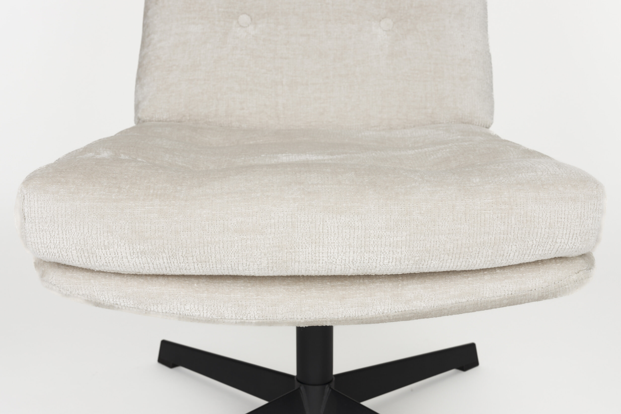 ZILT Draaifauteuil 'Kawana' Chenille, kleur Off White