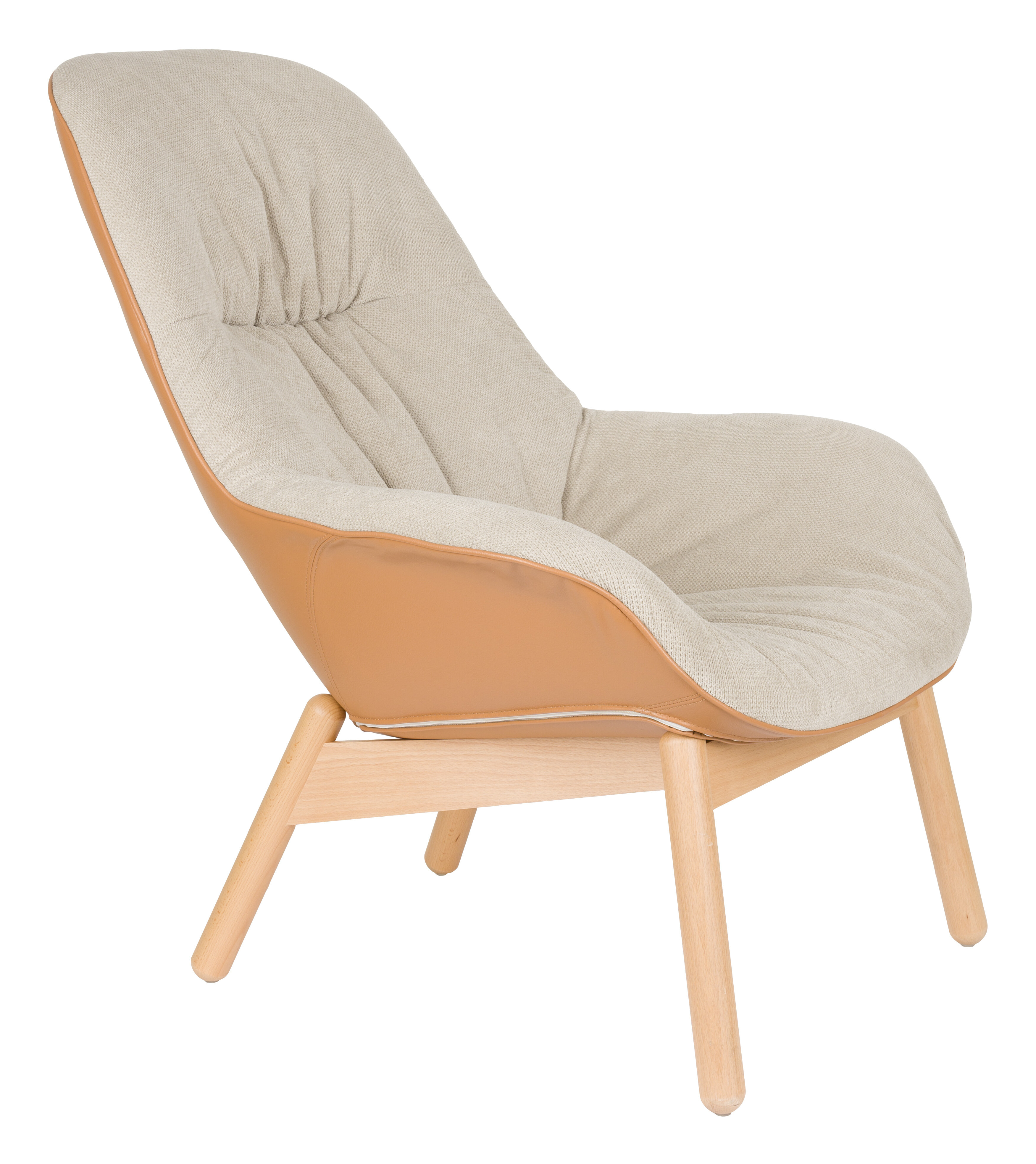 ZILT Fauteuil Latyra Lederlook en stof - Bruin