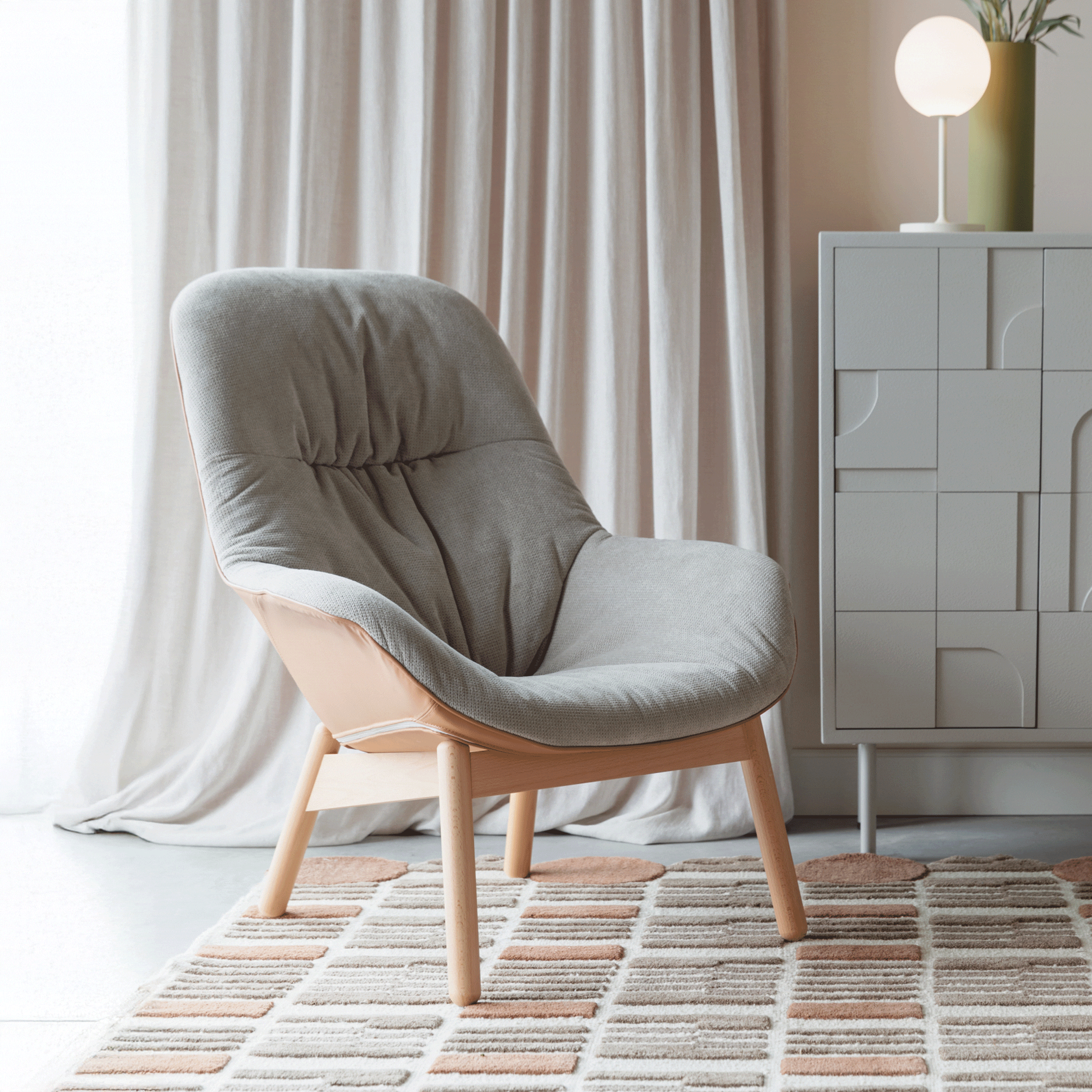 ZILT Fauteuil Latyra Lederlook en stof - Bruin