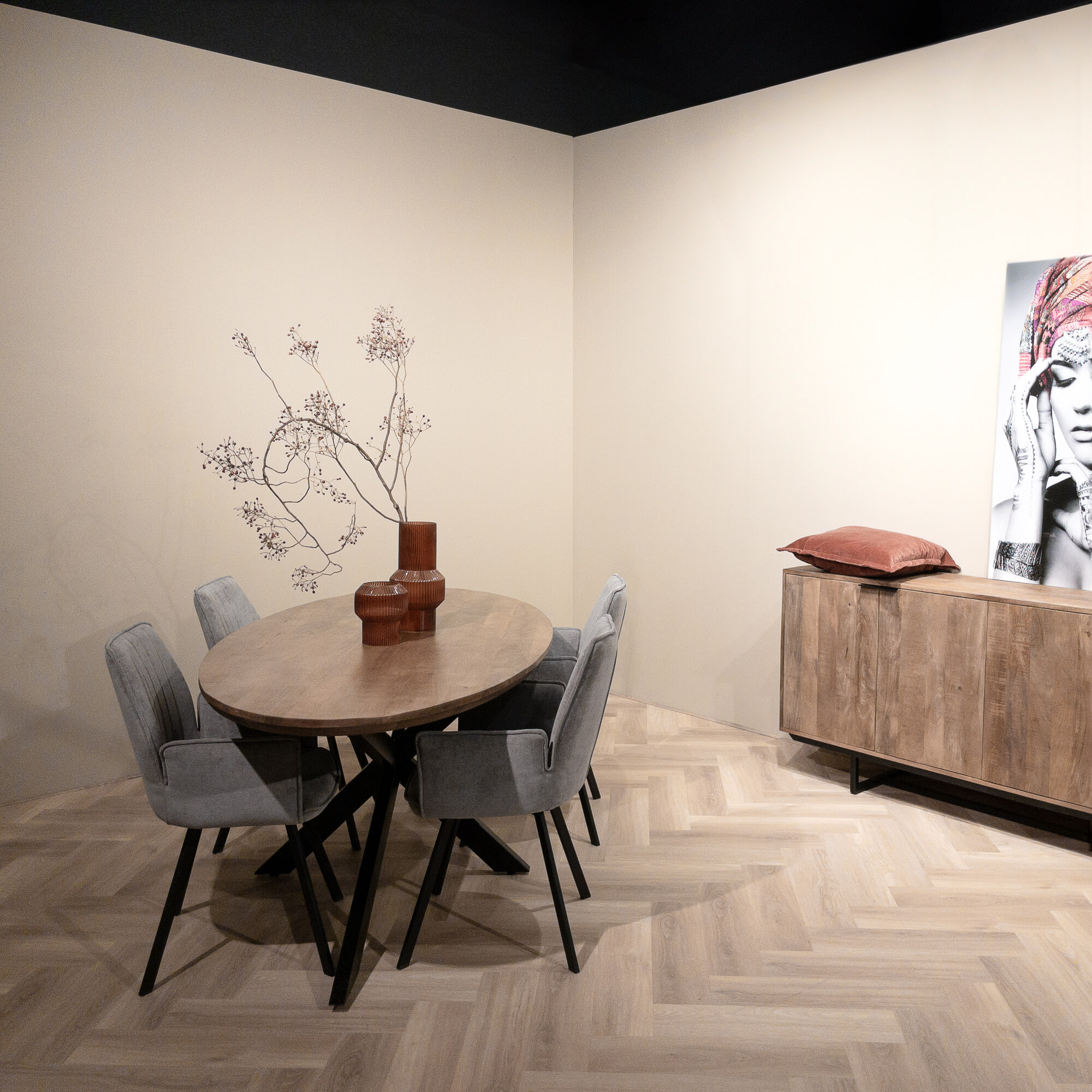 Livingfurn Ovale Eettafel 'Jesper' Mangohout, 180 x 90cm