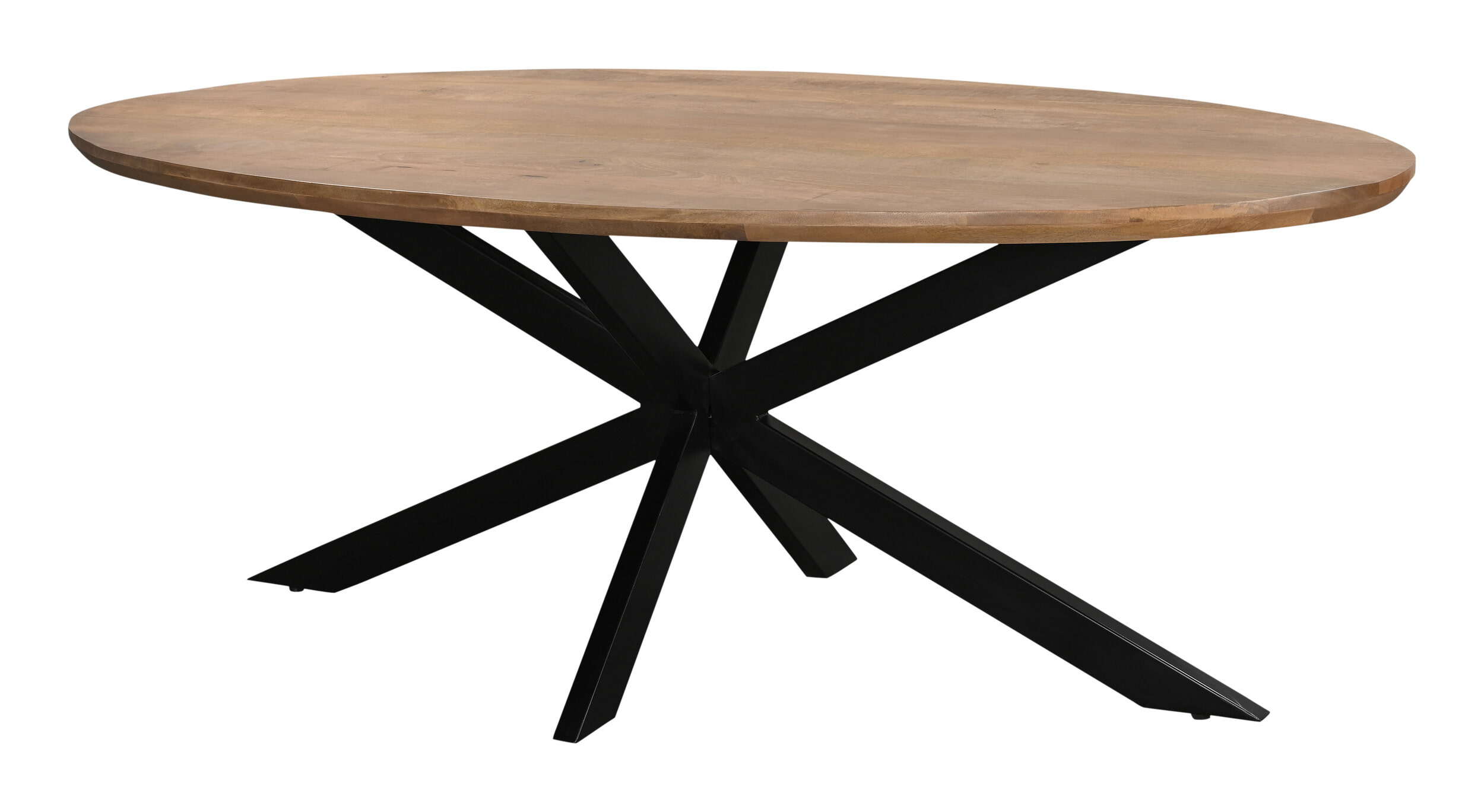 Livingfurn Ovale Eettafel Jesper Mangohout, 210 x 110cm - Bruin - Ovaal