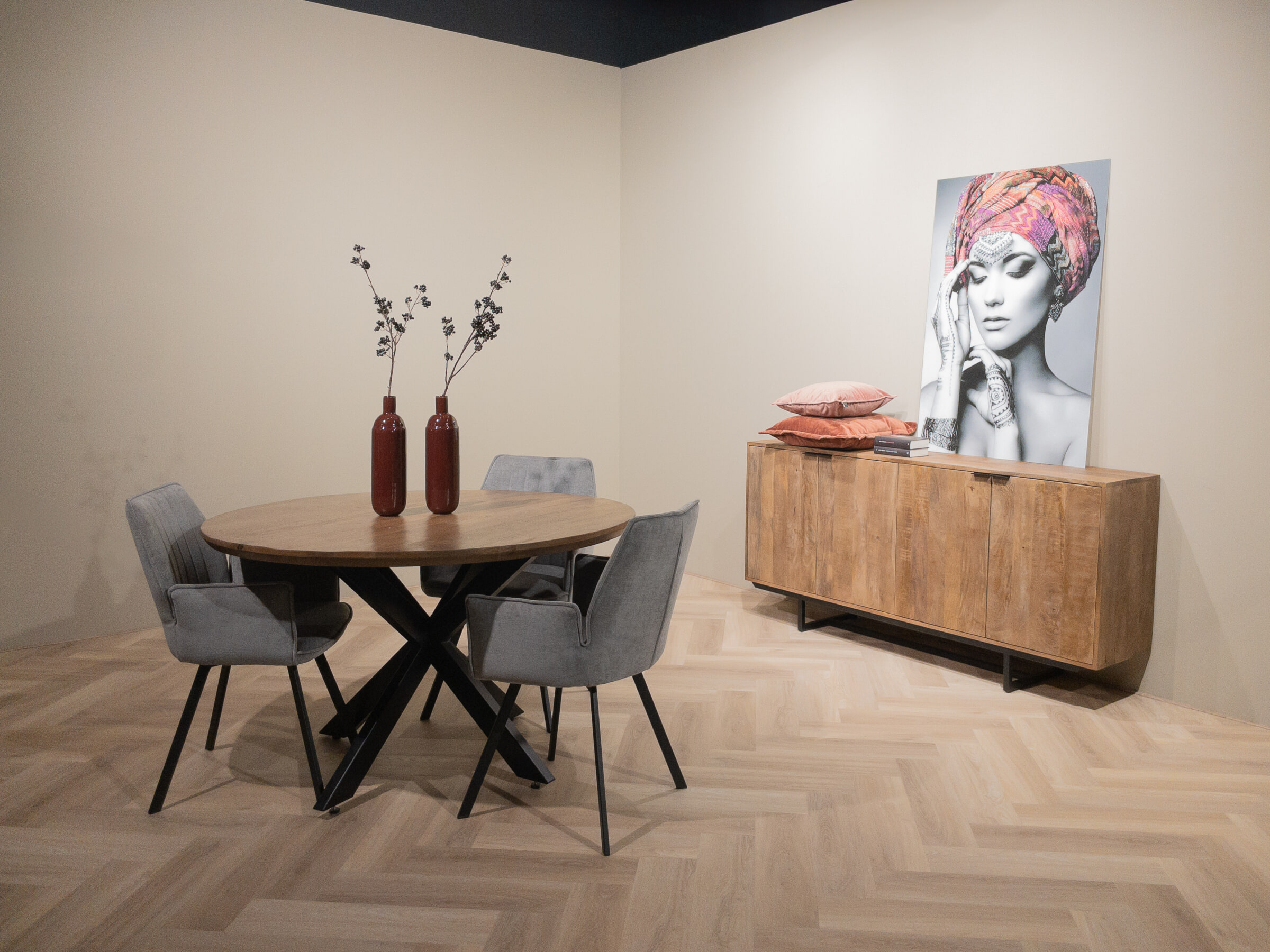 Livingfurn Ronde Eettafel 'Jesper' Mangohout, 120cm