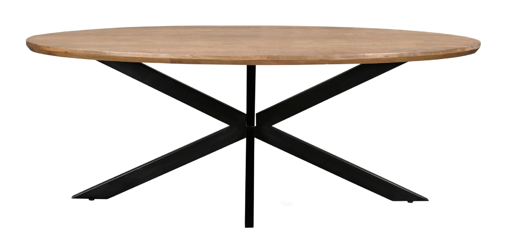 Livingfurn Ovale Eettafel Jesper Mangohout, 240 x 110cm - Bruin - Ovaal