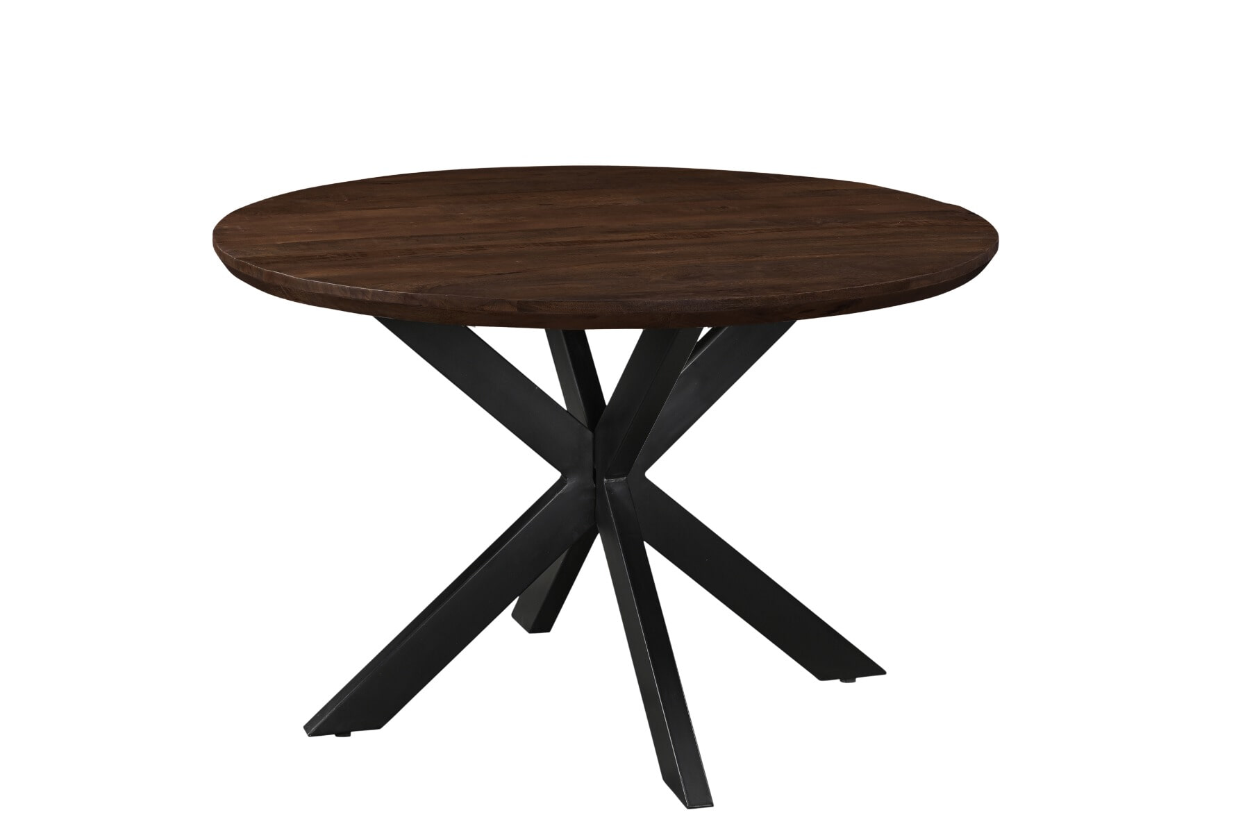 Livingfurn Ronde Eettafel 'Jesper' Mangohout, 120cm, kleur Donkerbruin