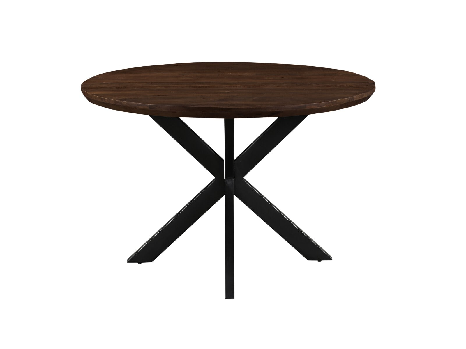 Livingfurn Ronde Eettafel 'Jesper' Mangohout, 120cm, kleur Donkerbruin
