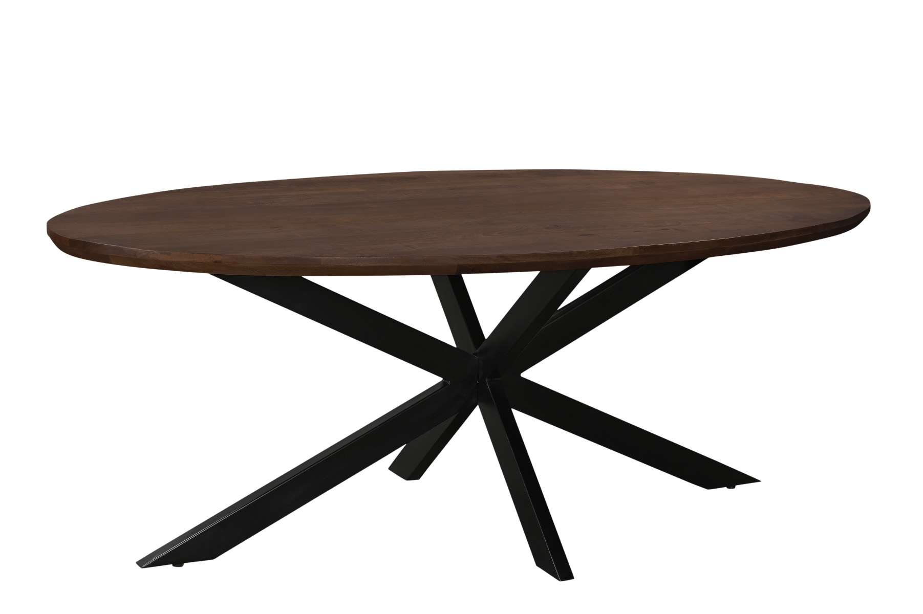 Livingfurn Ovale Eettafel 'Jesper' Mangohout, 240 x 110cm, kleur Bruin