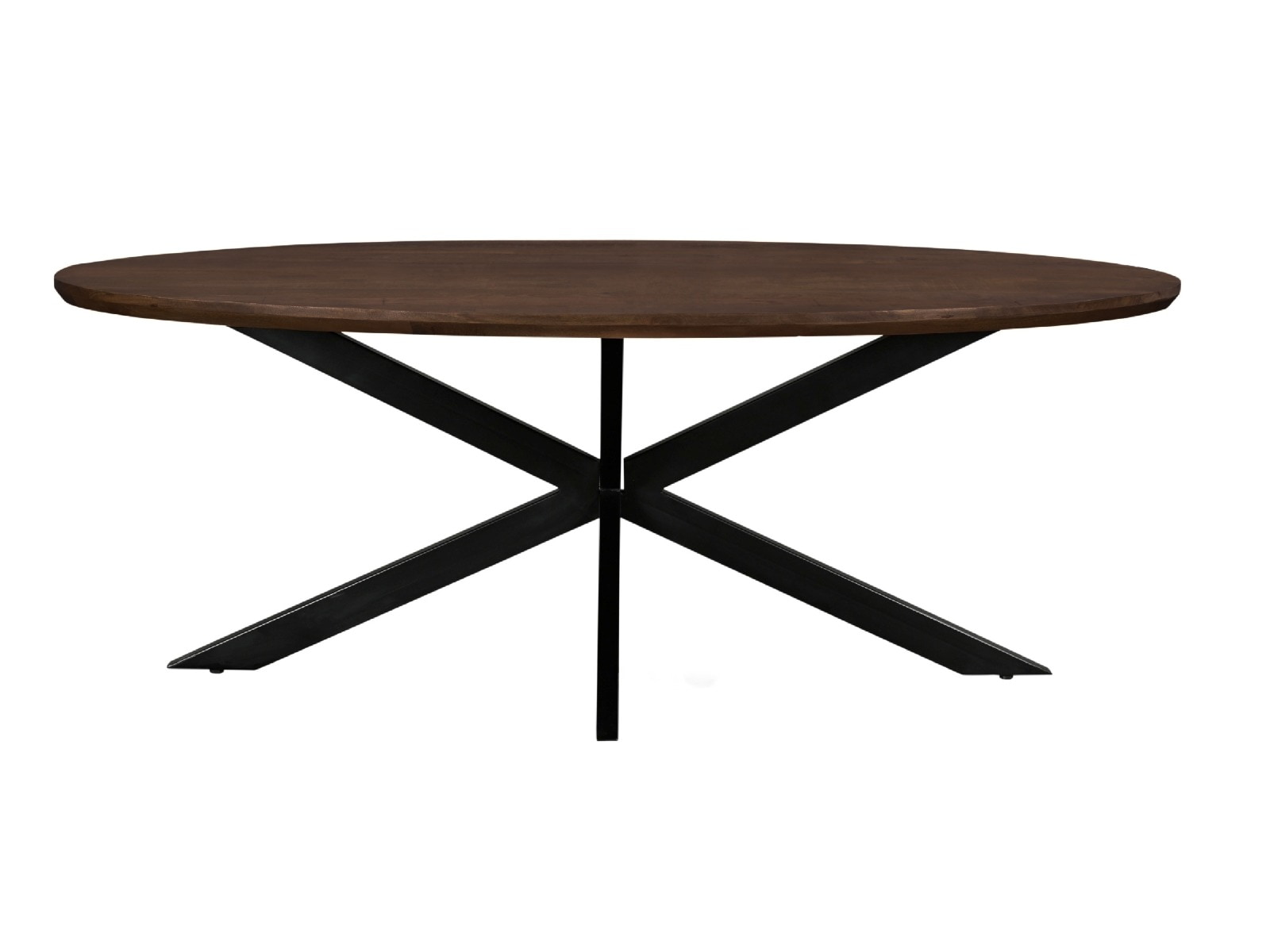 Livingfurn Ovale Eettafel 'Jesper' Mangohout, 240 x 110cm, kleur Bruin