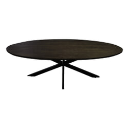 Livingfurn Ovale Eettafel 'Jesper' Mangohout, 240 x 110cm, kleur Bruin
