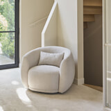 Rivièra Maison Draaifauteuil 'Leonardo' Chenille Jacquard, kleur Glossy Flax