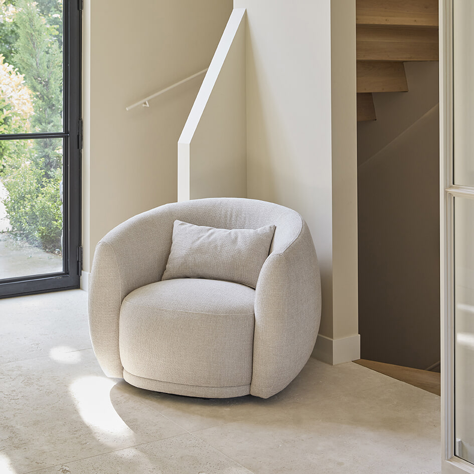 Rivièra Maison Draaifauteuil 'Leonardo' Chenille Jacquard