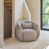 Rivièra Maison Draaifauteuil 'Leonardo' Chenille Jacquard, kleur Bright Taupe